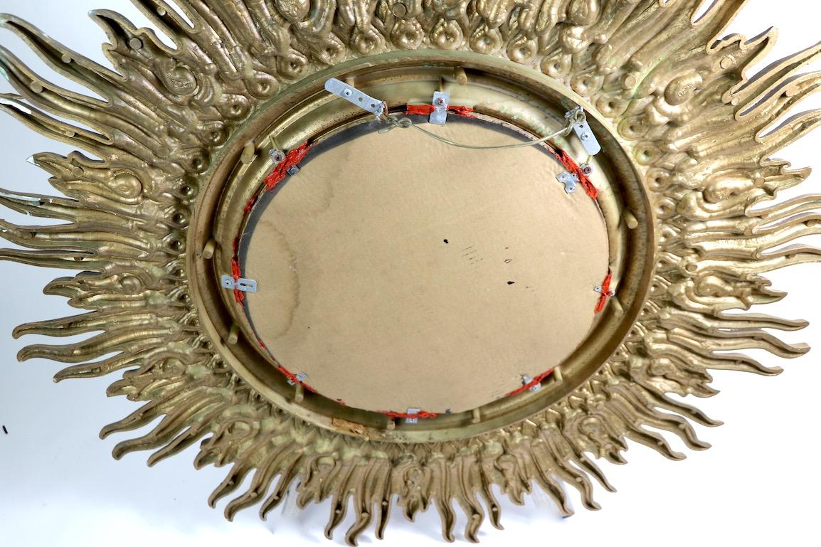 Large Decorative Sunburst Starburst Mirror with Cast Plastic Frame 1