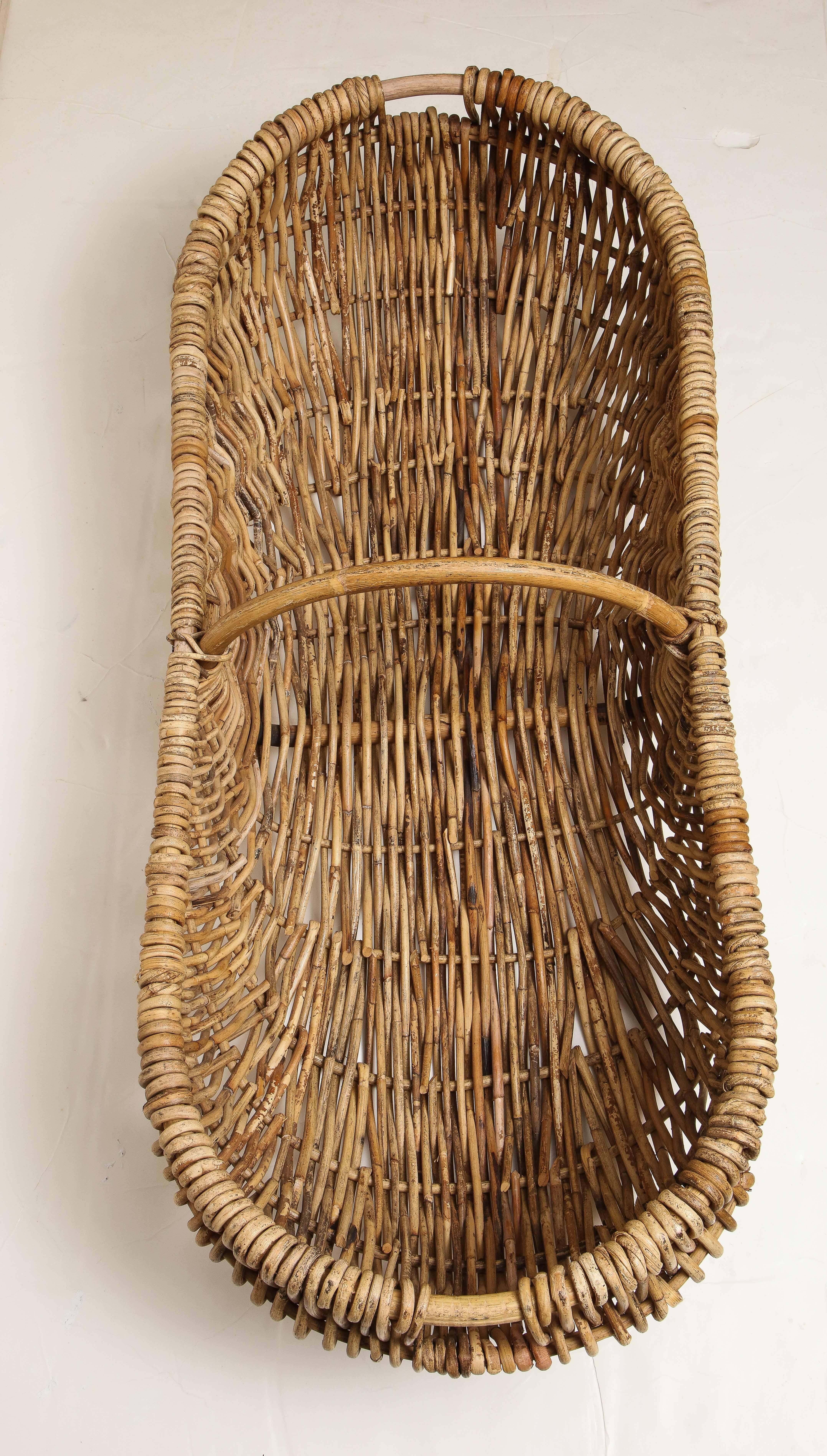 20th Century Large Decorative Wicker Basket