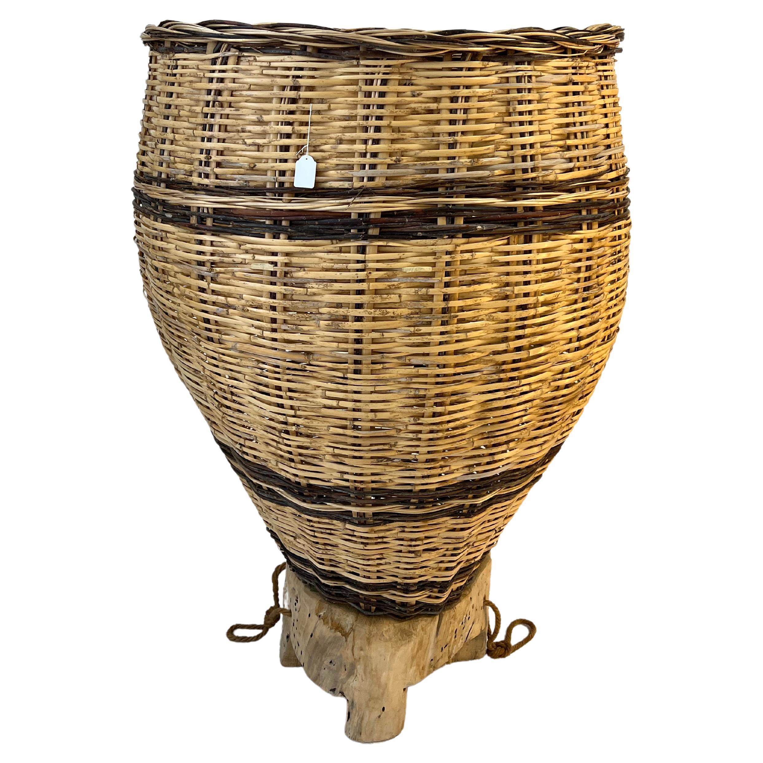 Large Décorative Wicker Vase Hand Made