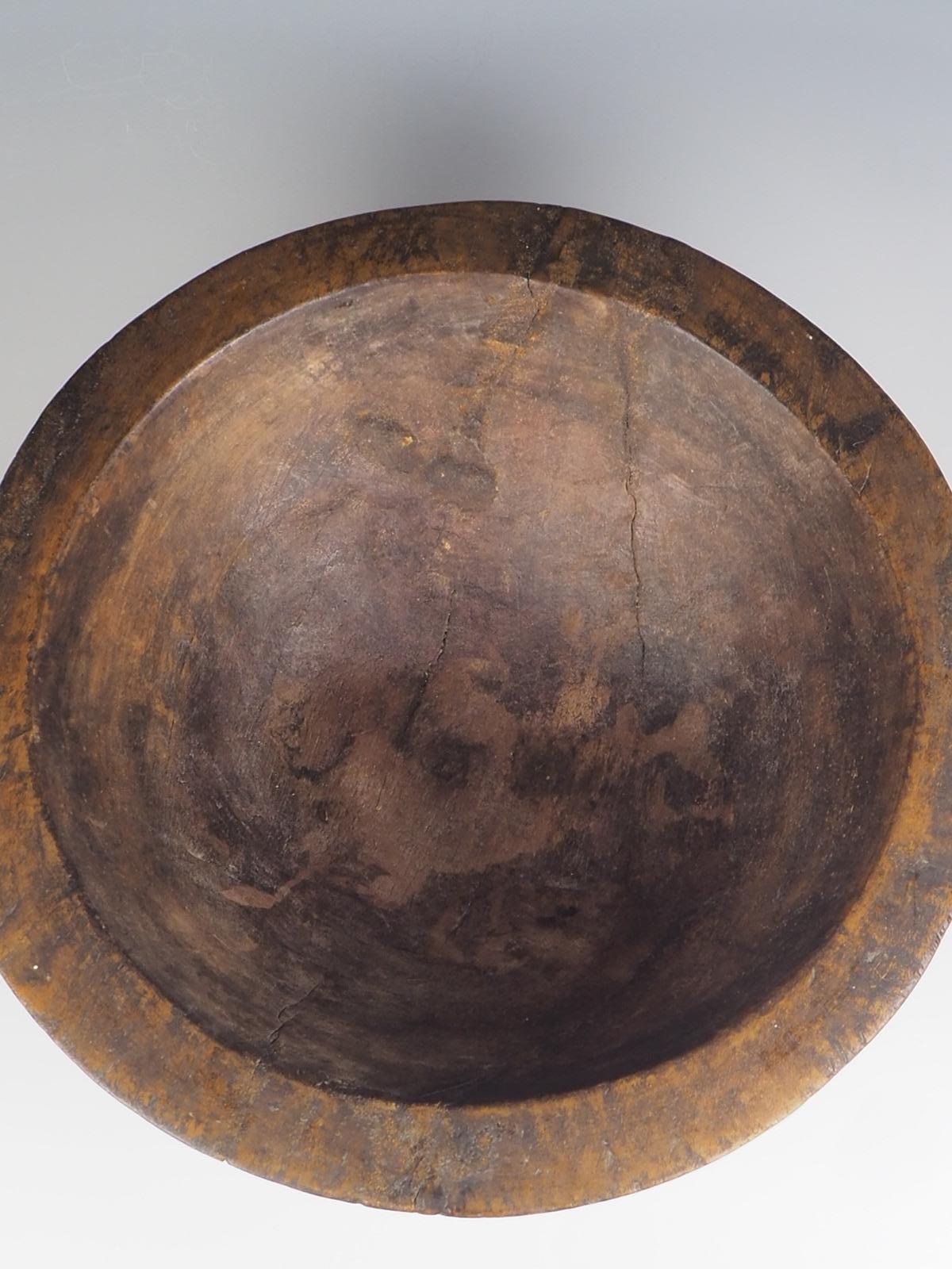 Large Decorative Wooden Carved Friut Bowl For Sale 7