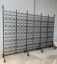 Large Decorative Wrought Iron Filigree Screen Room Divider