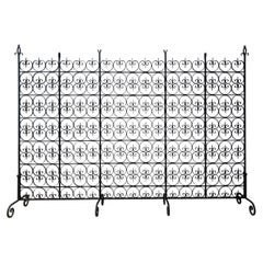 Large Decorative Wrought Iron Filigree Screen Room Divider