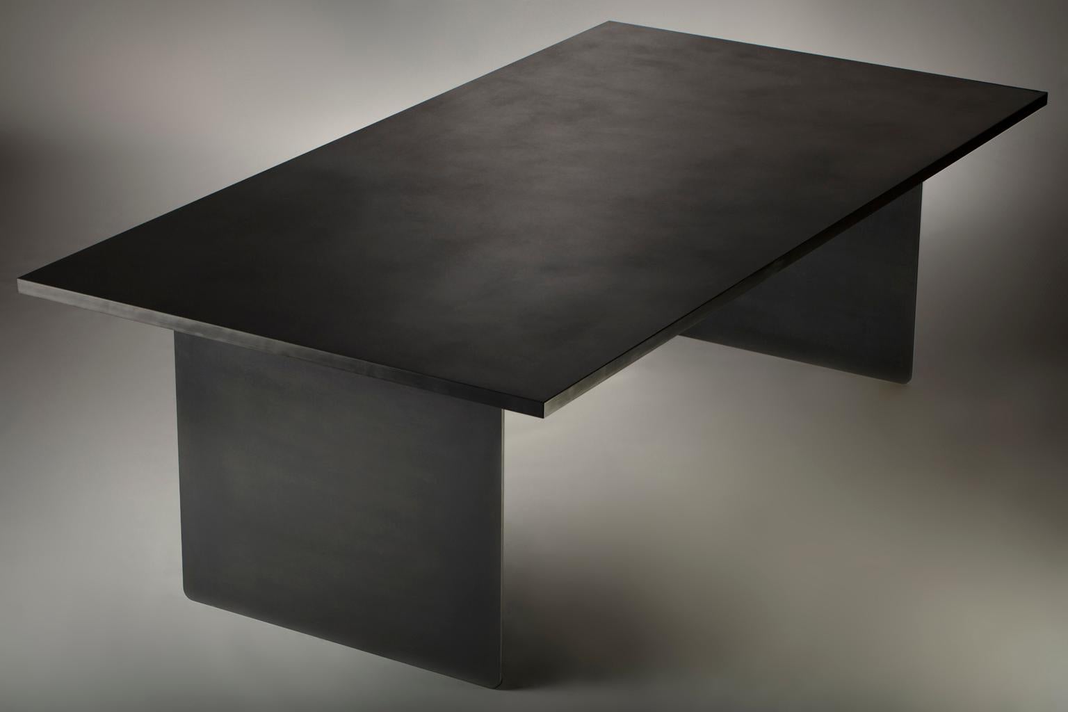 Collection I: Marianas table

The Marianas table is an expansive presence in a room. Featuring a tabletop constructed from Richlite, a paper-based material infused with resin, the Marianas table is soft to the touch, durable, and voluminous when