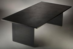 Large Deep Black Steel Dining Table