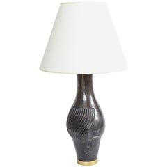 Large Ceramic and Brass Table Lamp by Marcello Fantoni, Italy, 1958