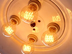 Large Deep Blue Four-Bulb Benjamin Pendent