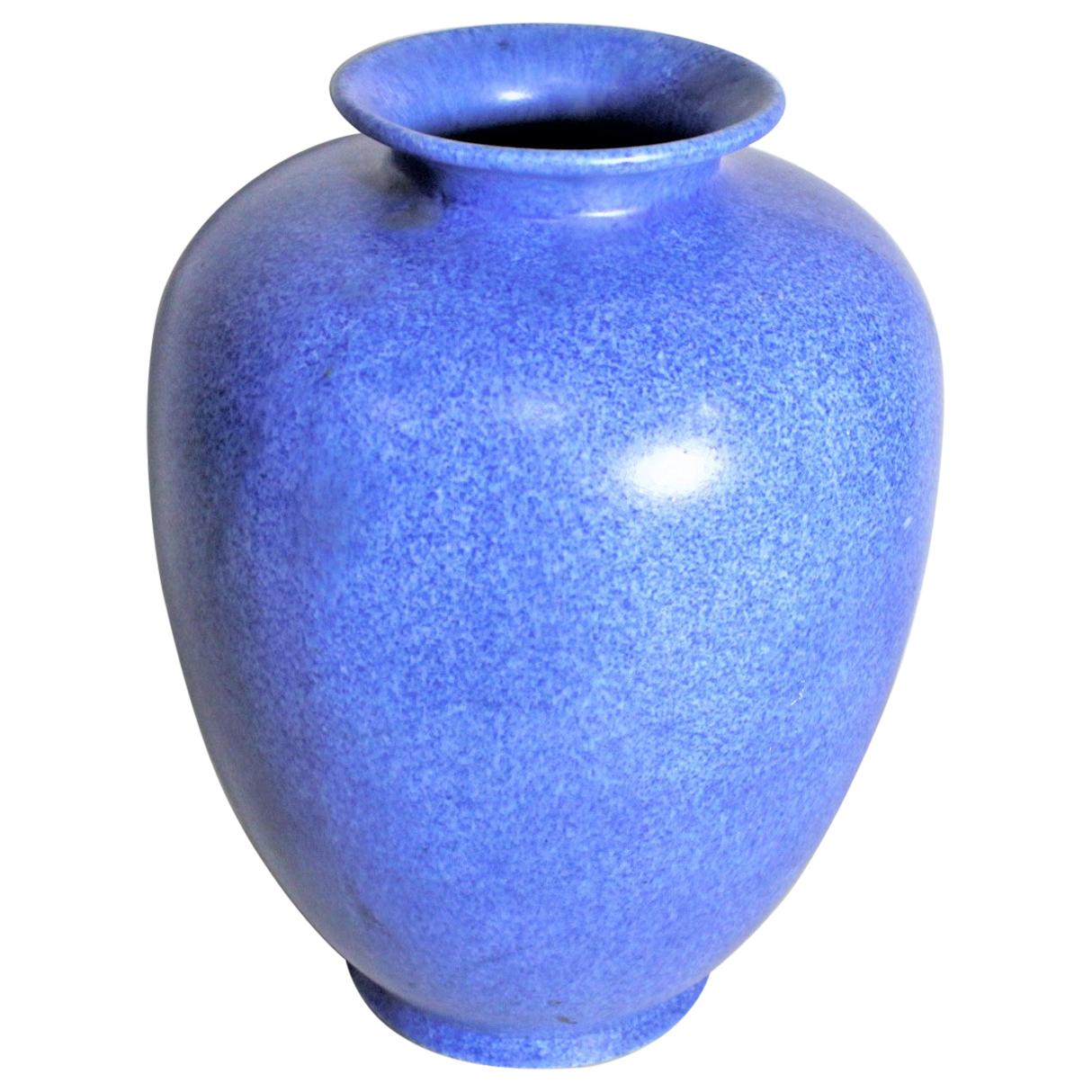 Große tiefblaue George Clews Tunstall Chameleon Ware Kunstkeramik-Vase