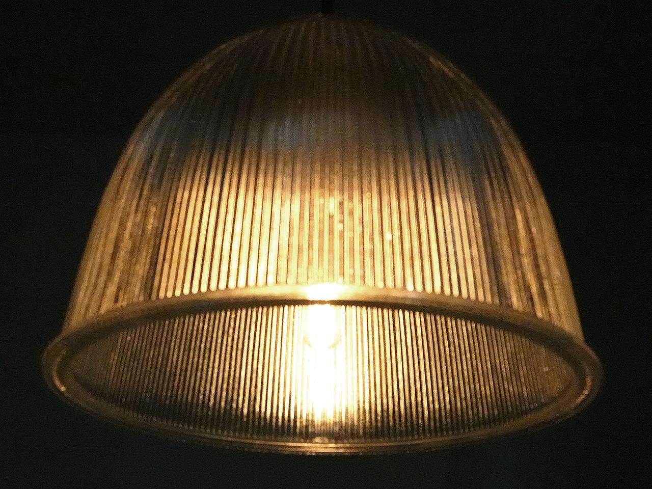 20th Century Large Deep Dome Holophane Pendant For Sale