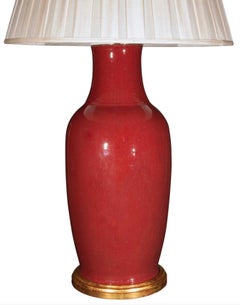 Large Deep Red Sang de Boeuf Antique Table Lamp, circa 1900