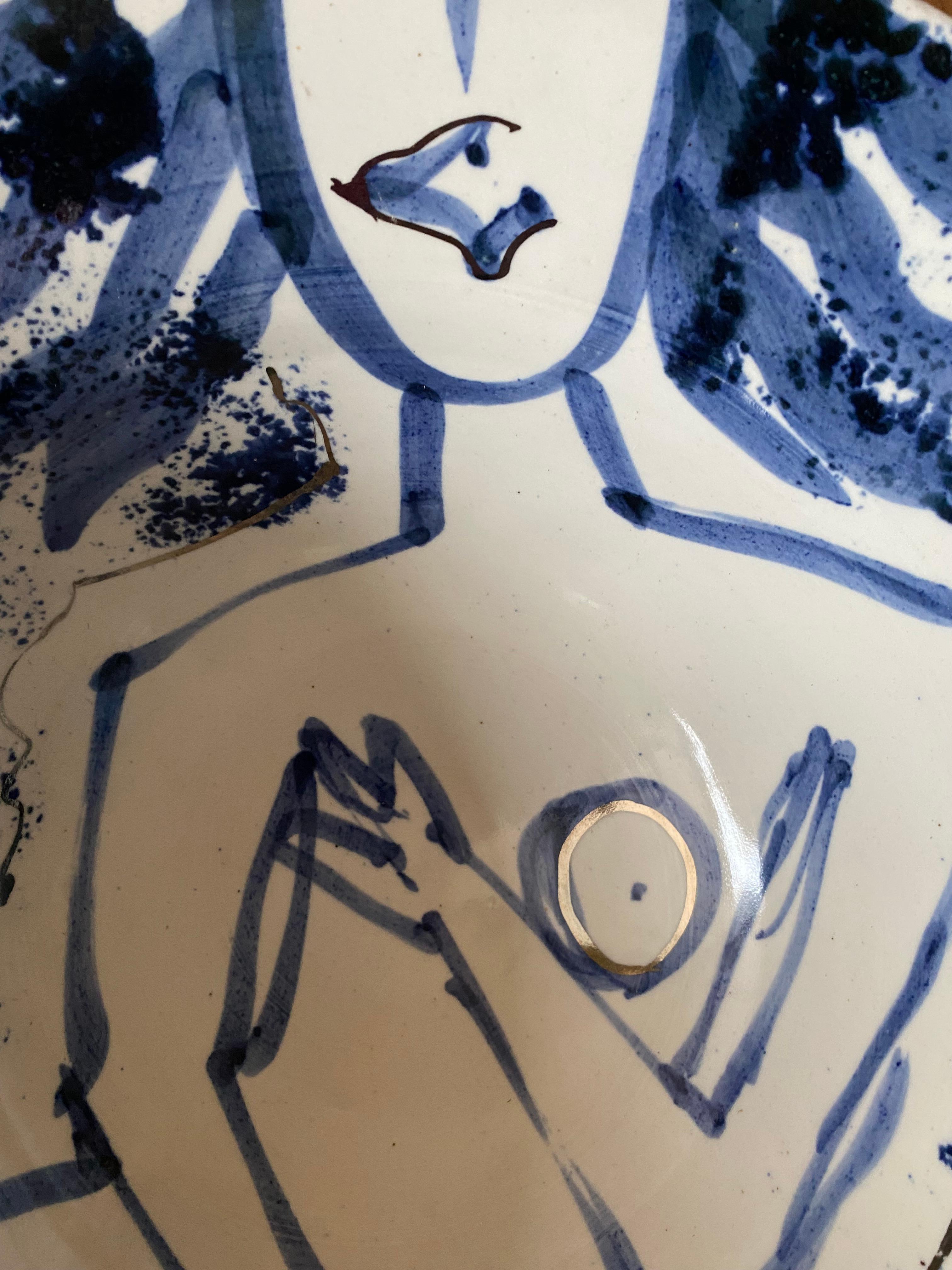 Autre Grand bol profond et élégant de style Picasso par Greg Hamilton en vente