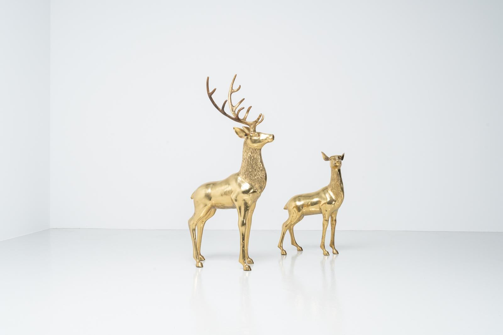 sculpted bronze reindeer