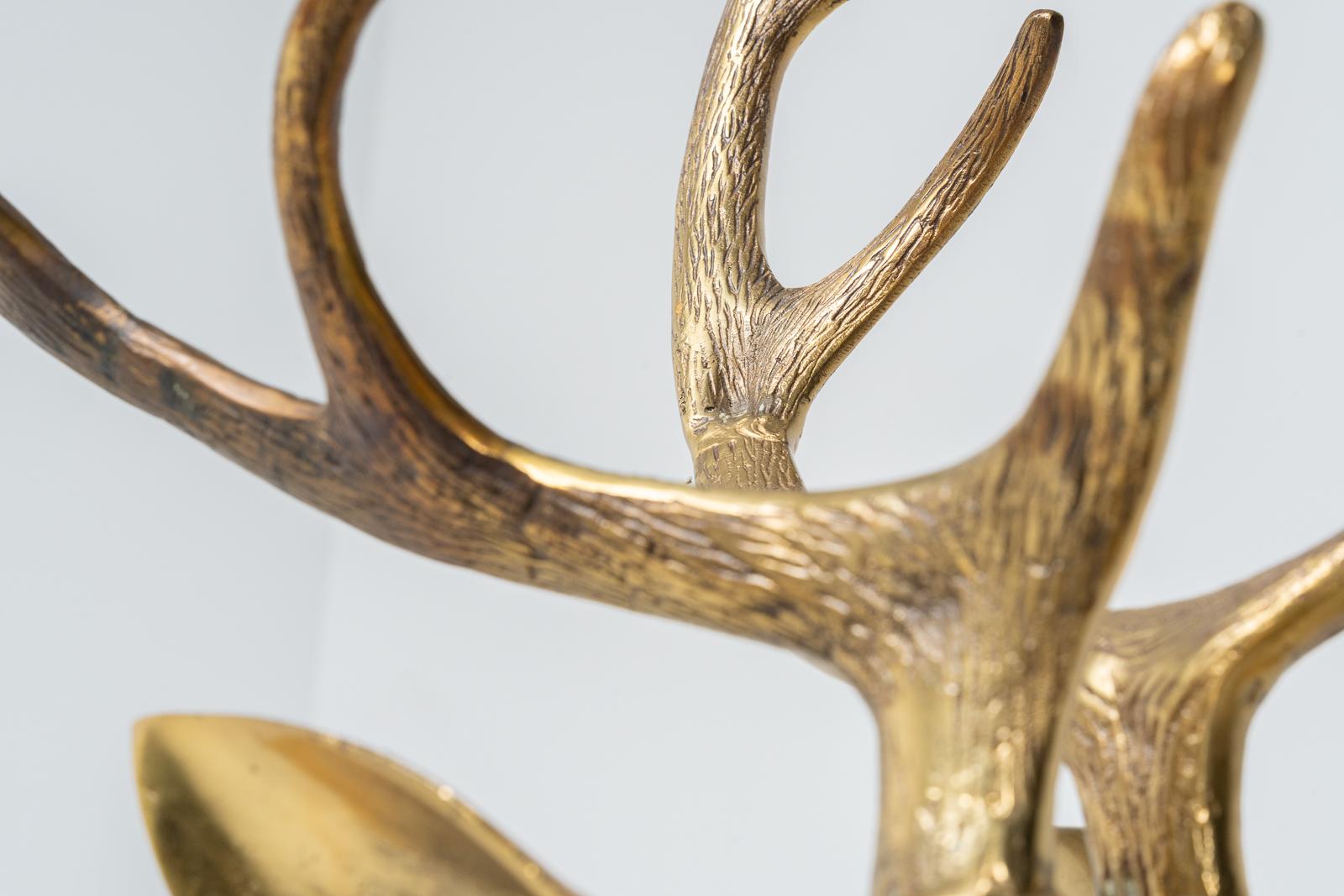 Hollywood Regency Large Deer Sculptures in Bronze, Italy, 1970 For Sale