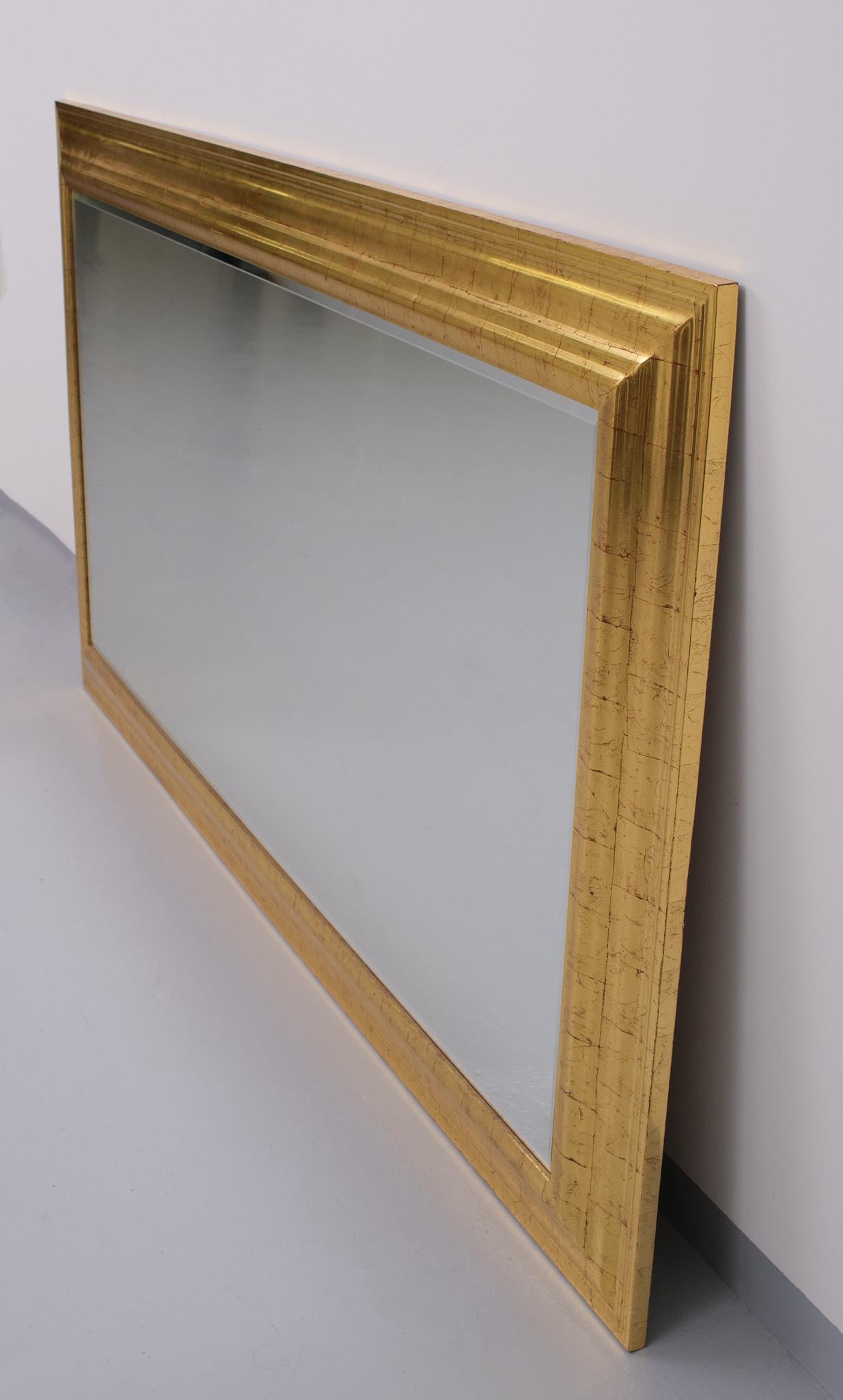 Large Deknudt Gold Wall Mirror 1970s Regency  In Good Condition For Sale In Den Haag, NL