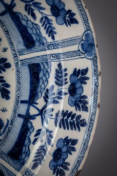 Large Delft Blue and White Charger, Late 17th Century