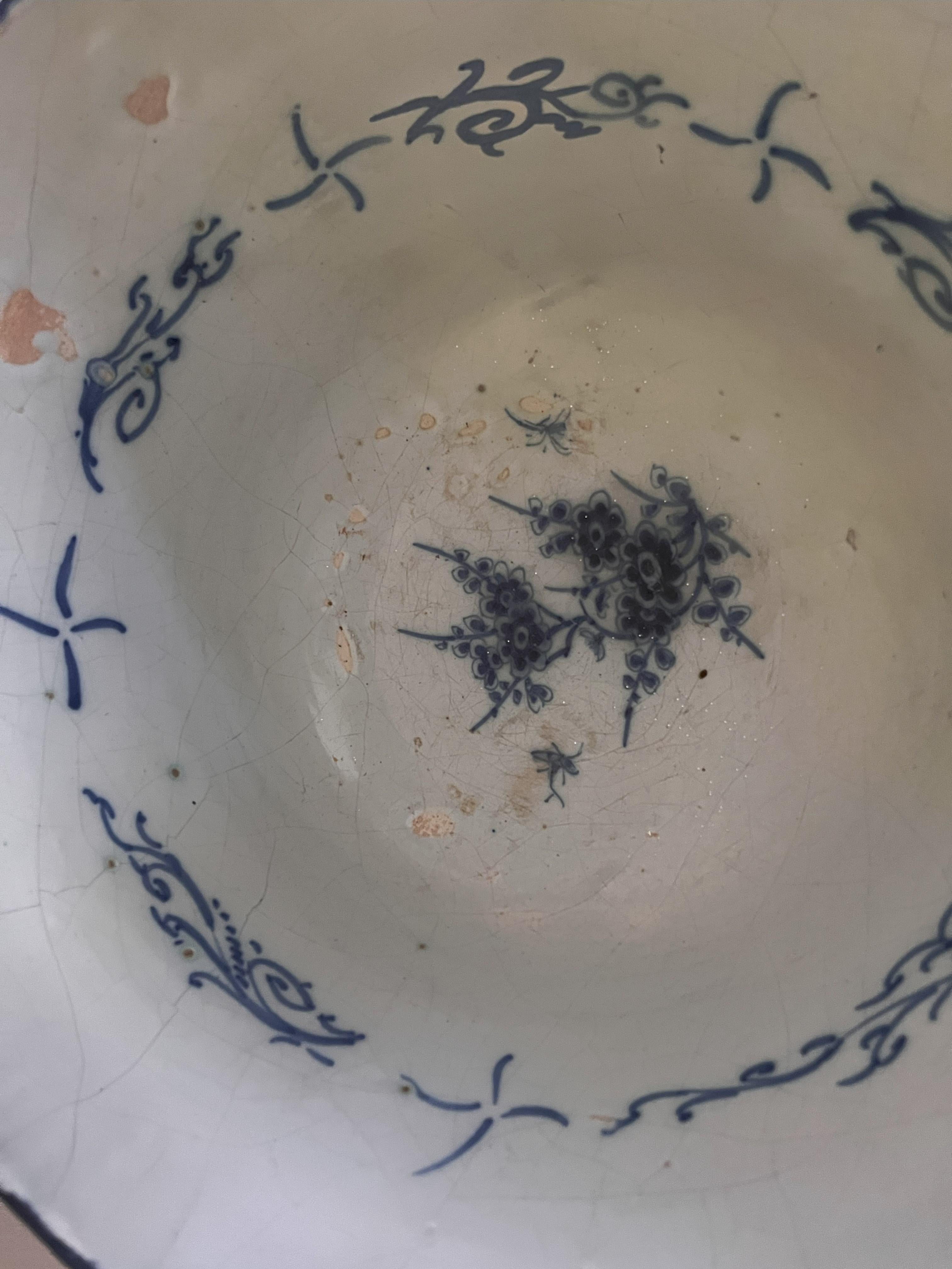 Large Delft Blue And White Punch Bowl - 18th Century 7