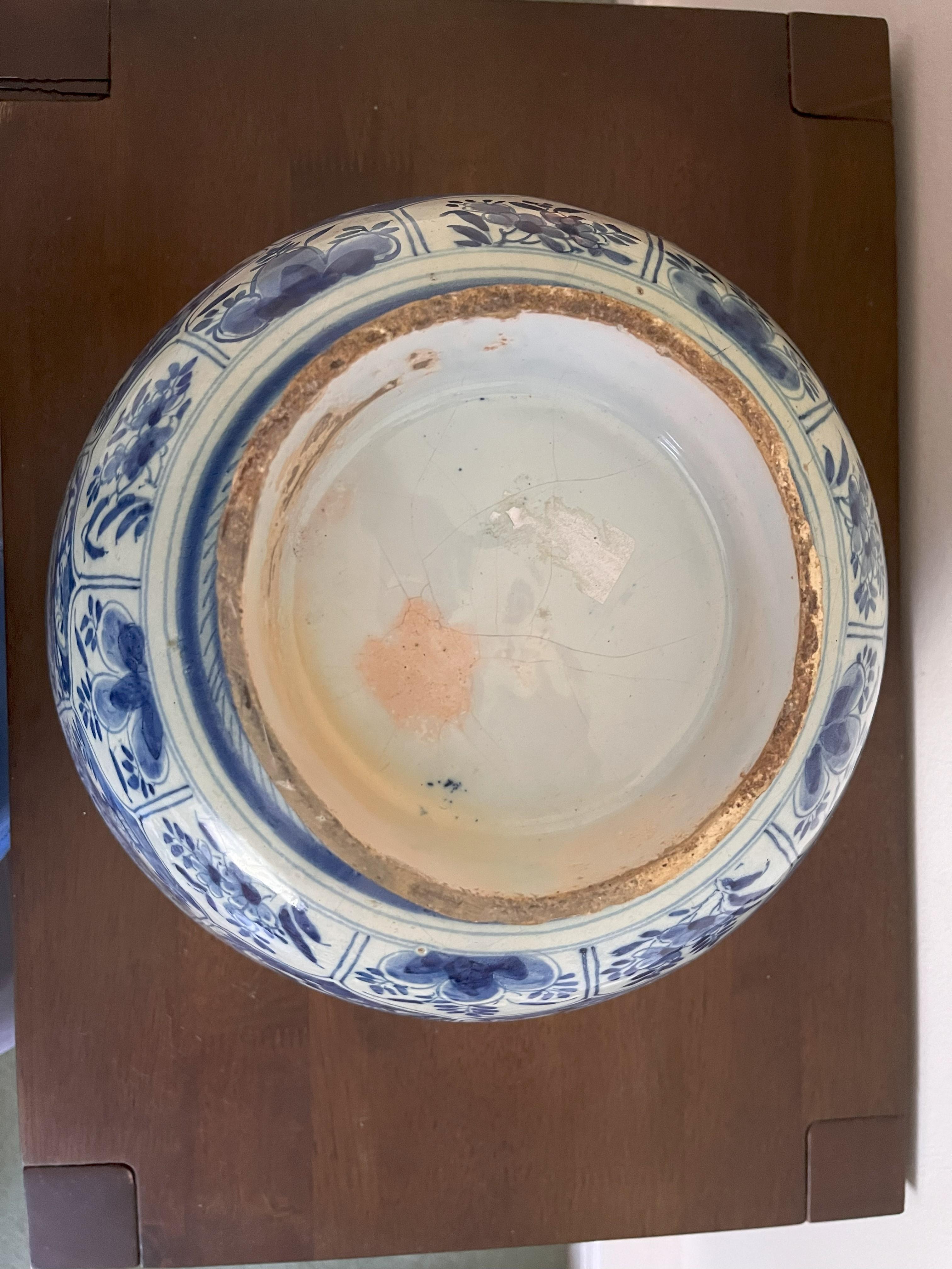 Large Delft Blue And White Punch Bowl - 18th Century 11