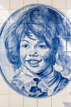 Large Delft Blue Tile Panel "the smiling boy" Frans Hals