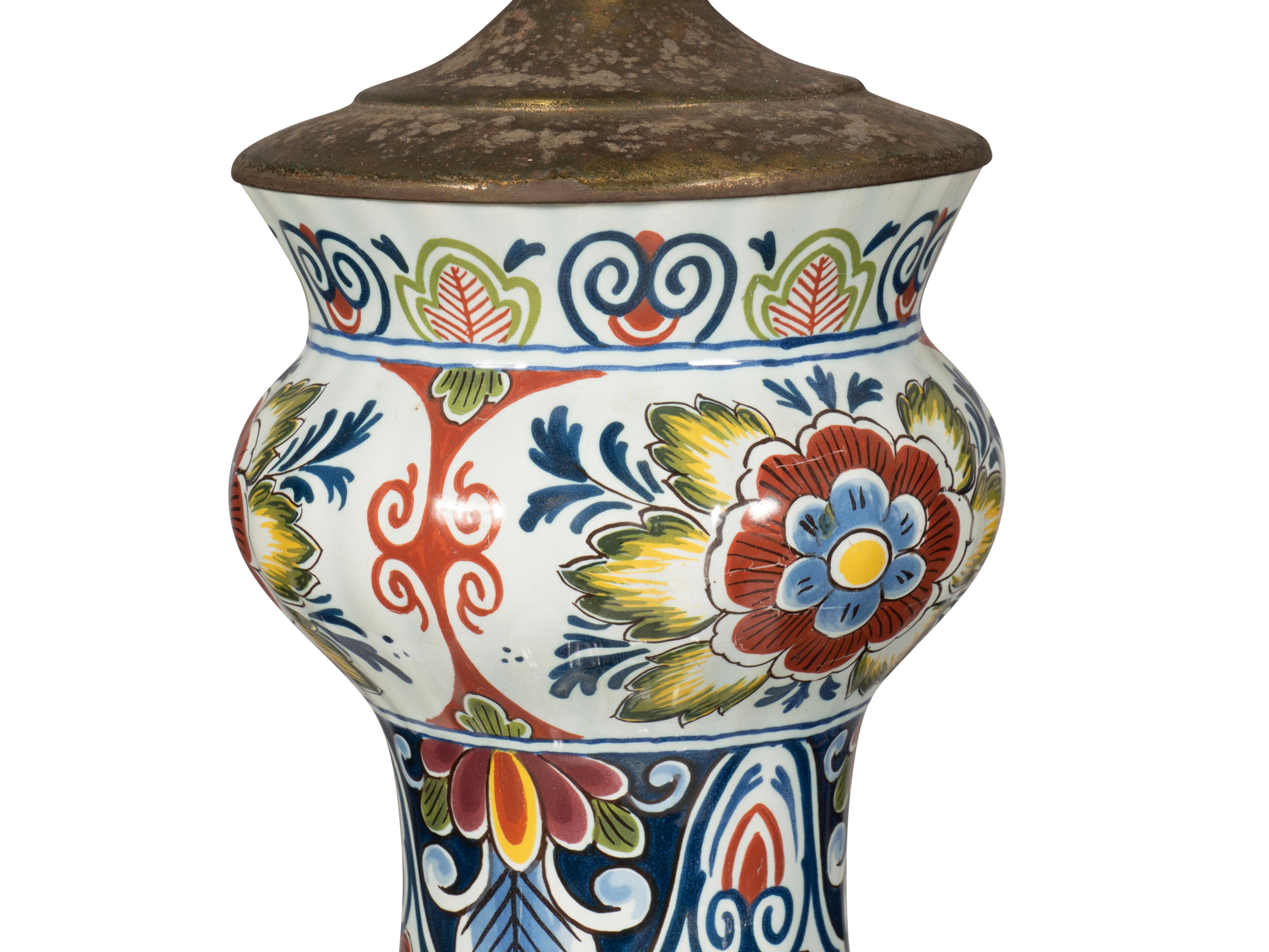 Large Delft Table Lamp For Sale 4