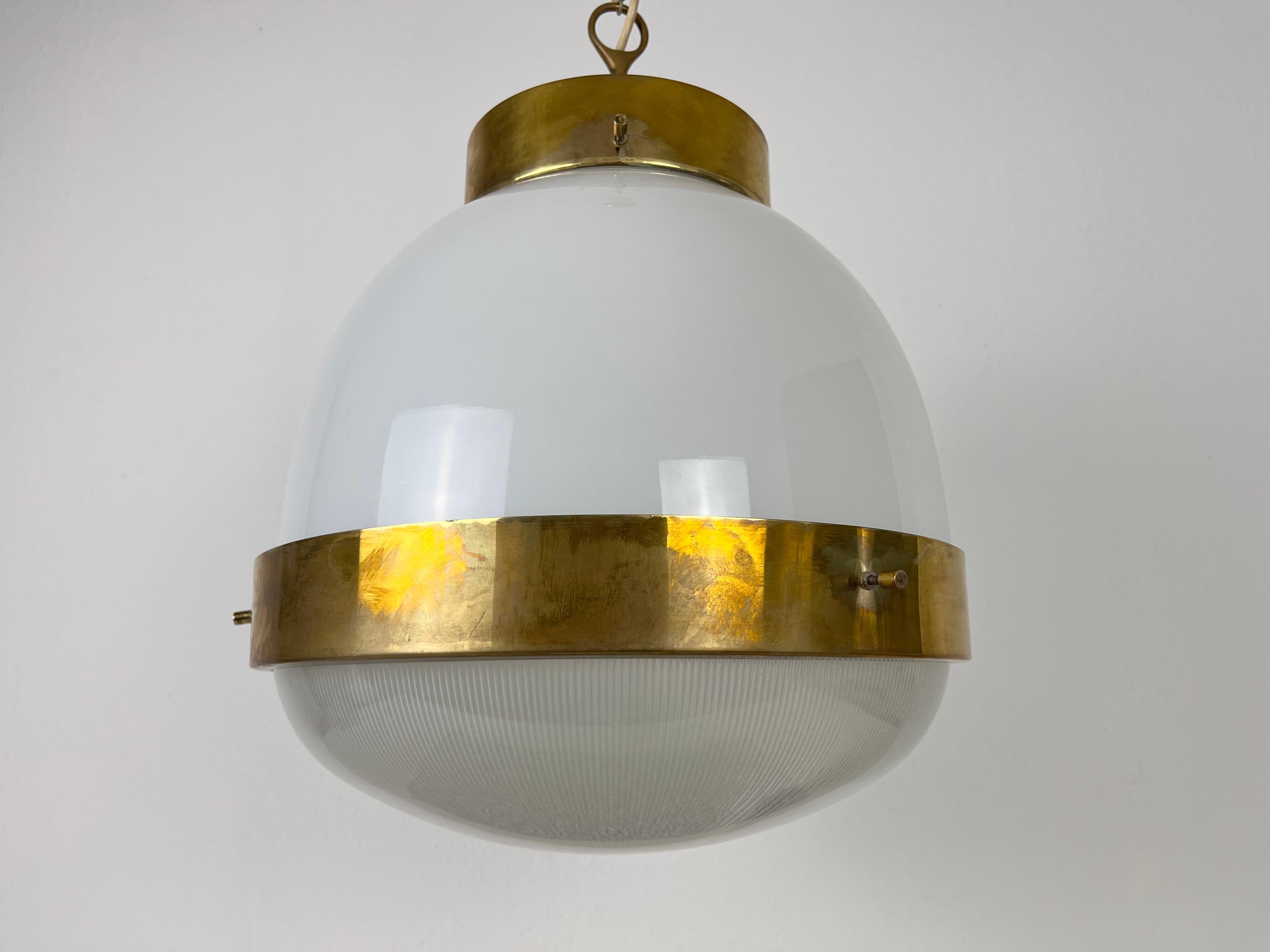 Mid-20th Century Large Delta Ceiling Lamp by Sergio Mazza for Artemide, 1960s For Sale