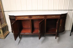 Large Maison Jansen Louis XVI Marble Top Sideboard Buffet Server, circa 1940