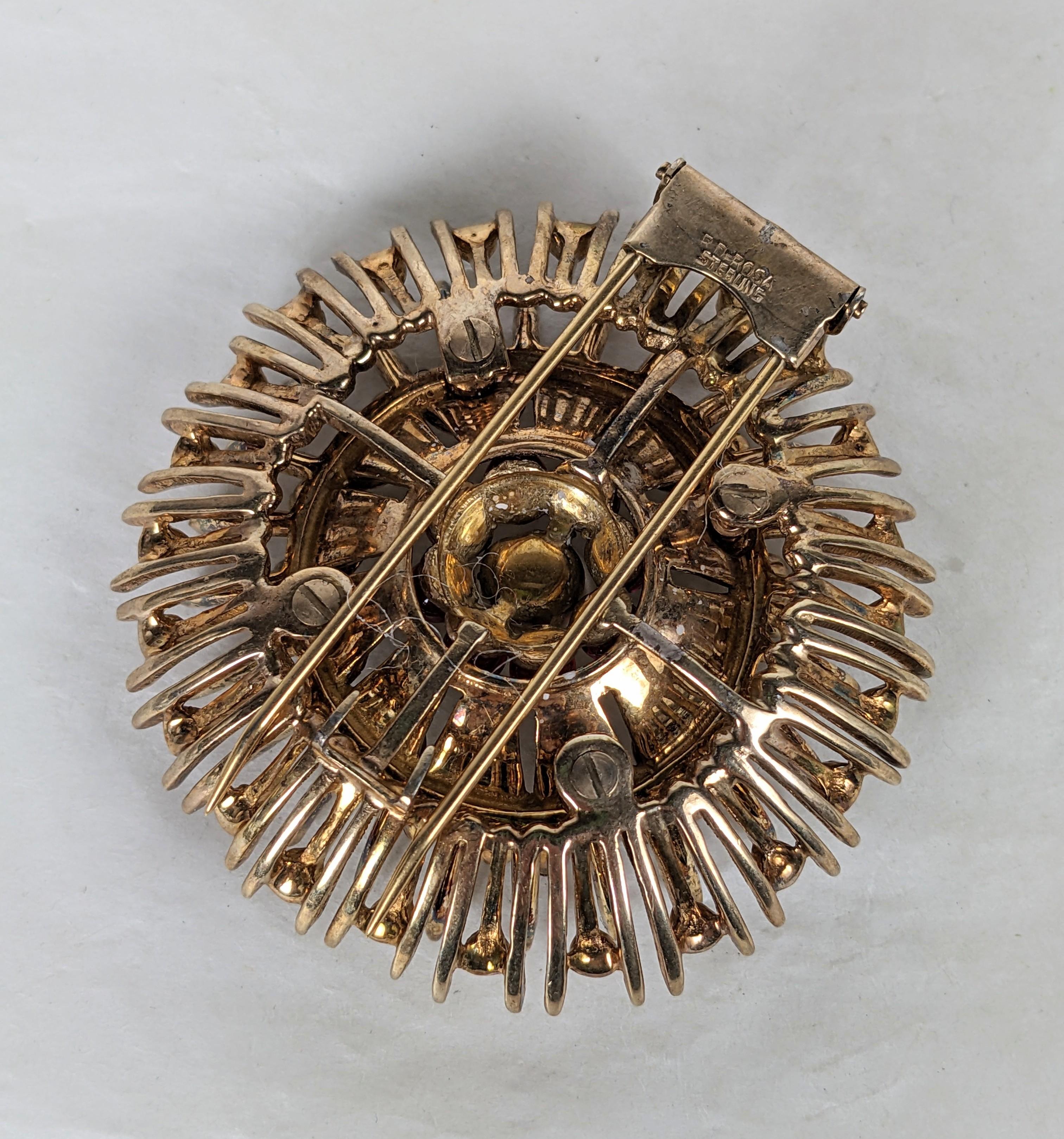 Grande broche à clip DeRosa Retro Sunburst Unisexe en vente