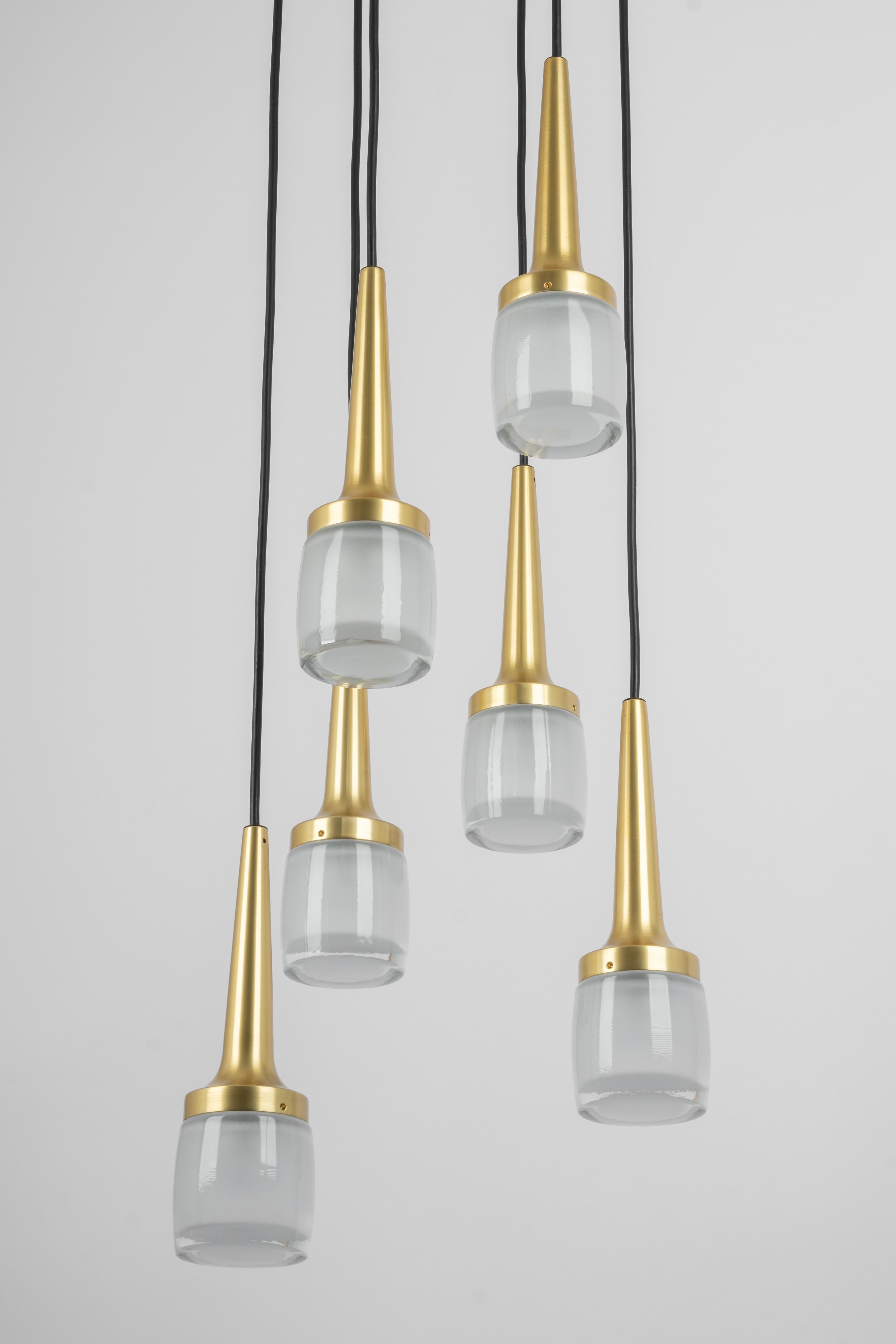 Large Designer Cascading Chandelier for Staff Leuchten, Germany, 1970s In Good Condition For Sale In Aachen, NRW