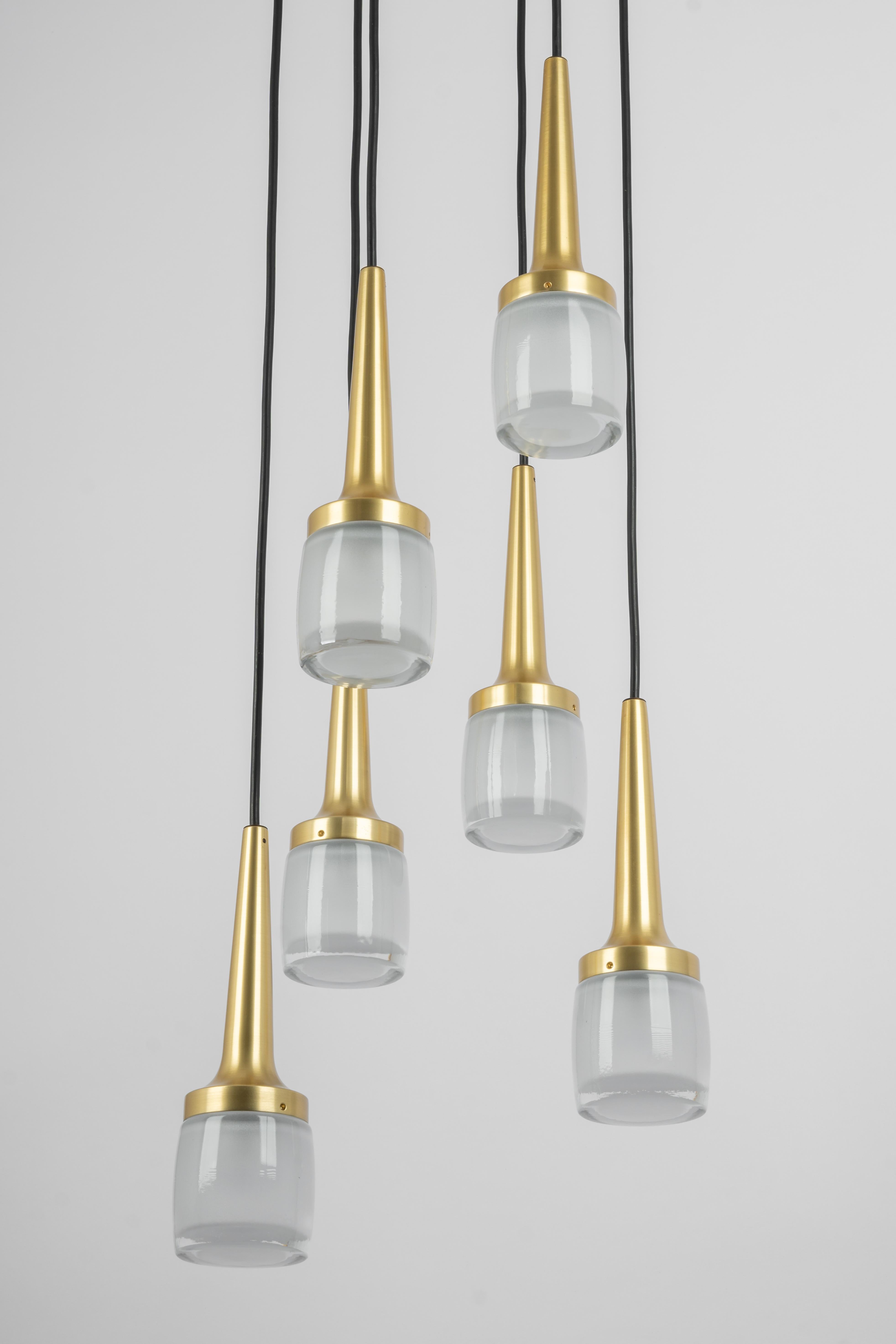 Large Designer Cascading Chandelier for Staff Leuchten, Germany, 1970s In Good Condition In Aachen, NRW