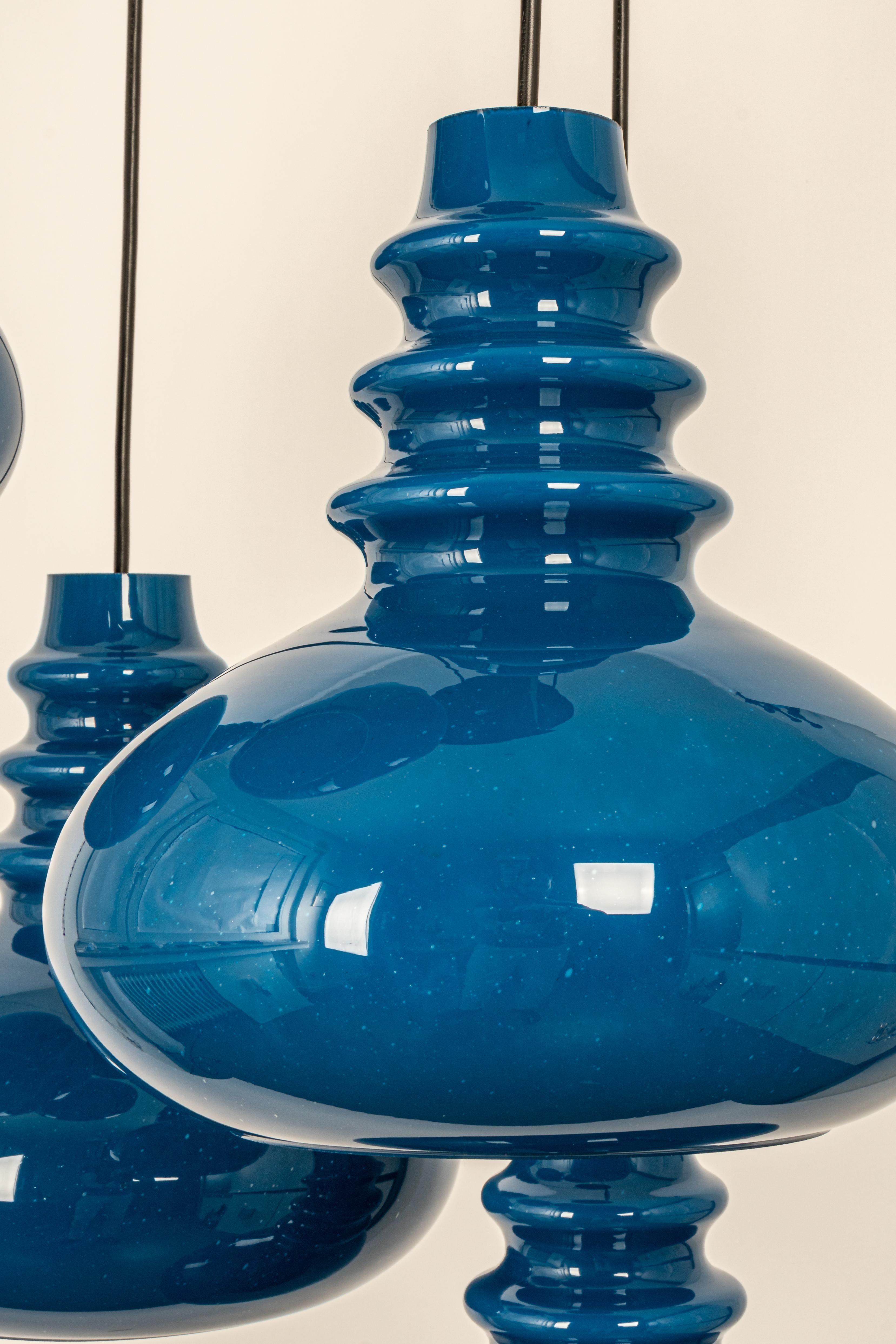 Grand lustre en verre cascade de designer pour Peill Putzler, Allemagne, 1970 en vente 5