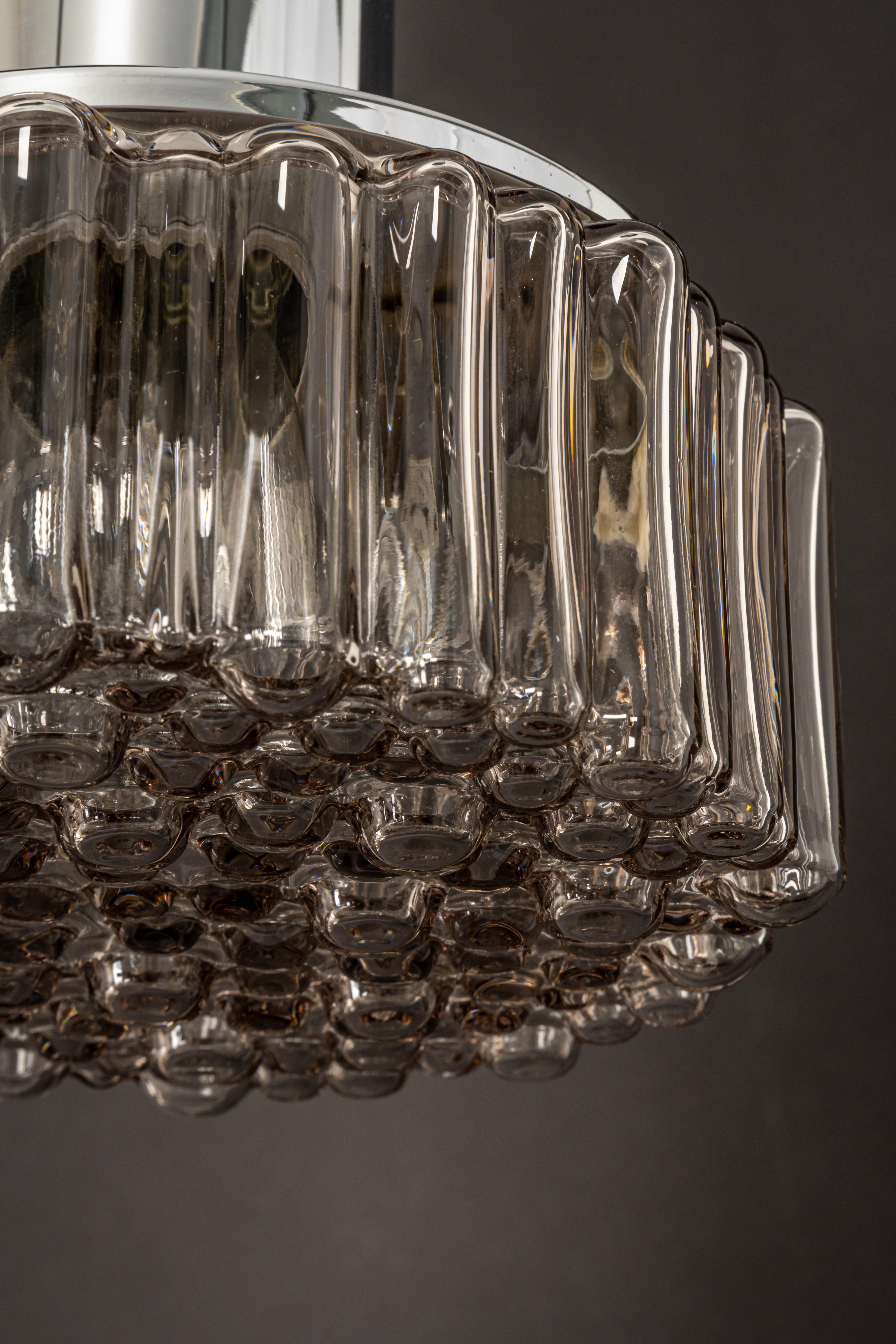 Large Designer Cascading Chandelier Glass for Staff Leuchten, Germany, 1970s For Sale 3