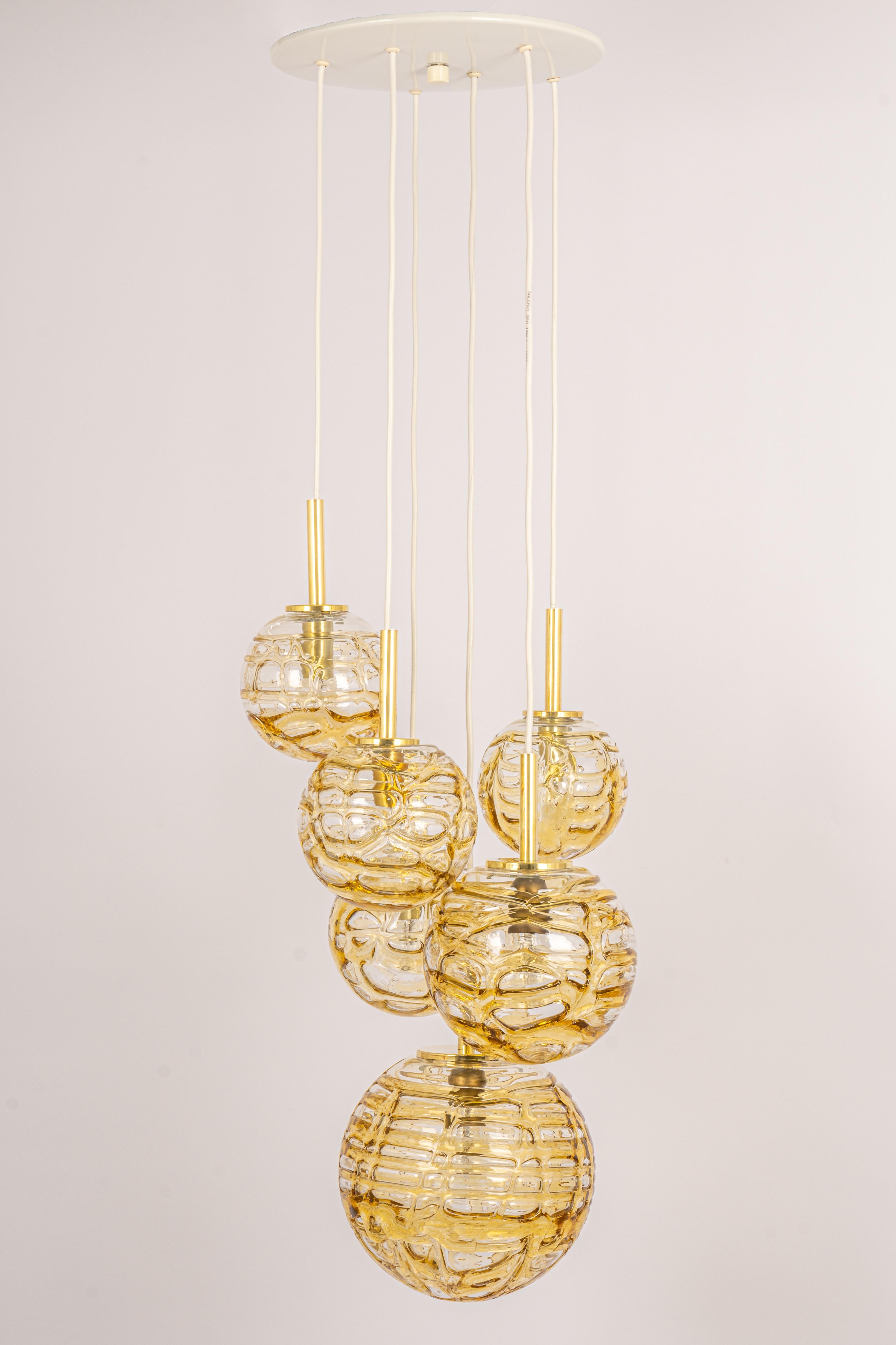 Large Designer Cascading Chandelier Murano Glass by Doria, Germany, 1970s For Sale 5
