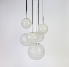 Grand lustre design en cascade en verre de Murano par Doria:: Allemagne:: 1970