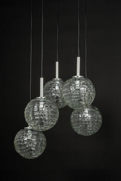 Large Designer Cascading Chandelier Murano Glass by Doria, Germany, 1970s