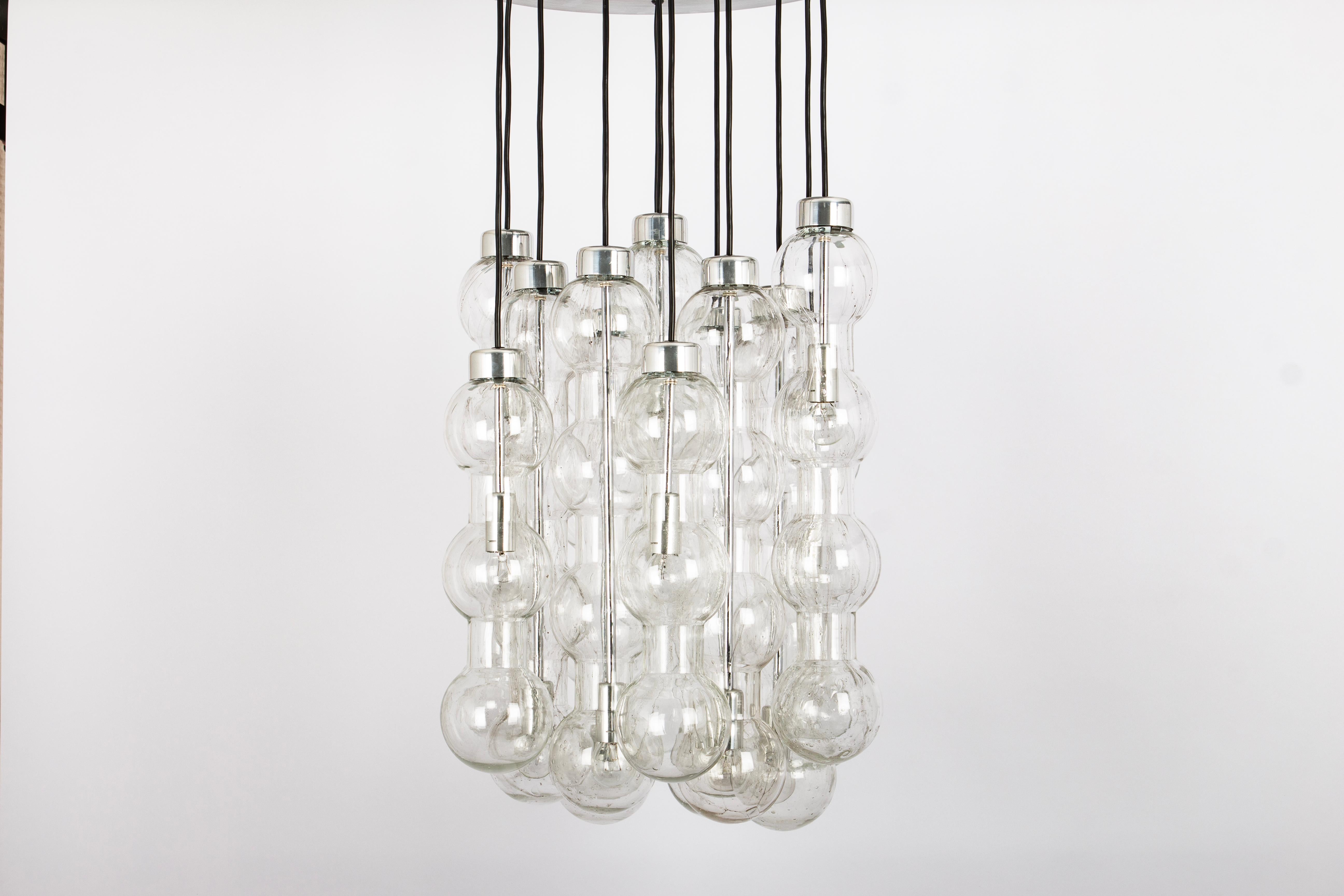 Mid-Century Modern Large Designer Cascading Chandelier Murano Glass by Doria, Germany, 1970s For Sale