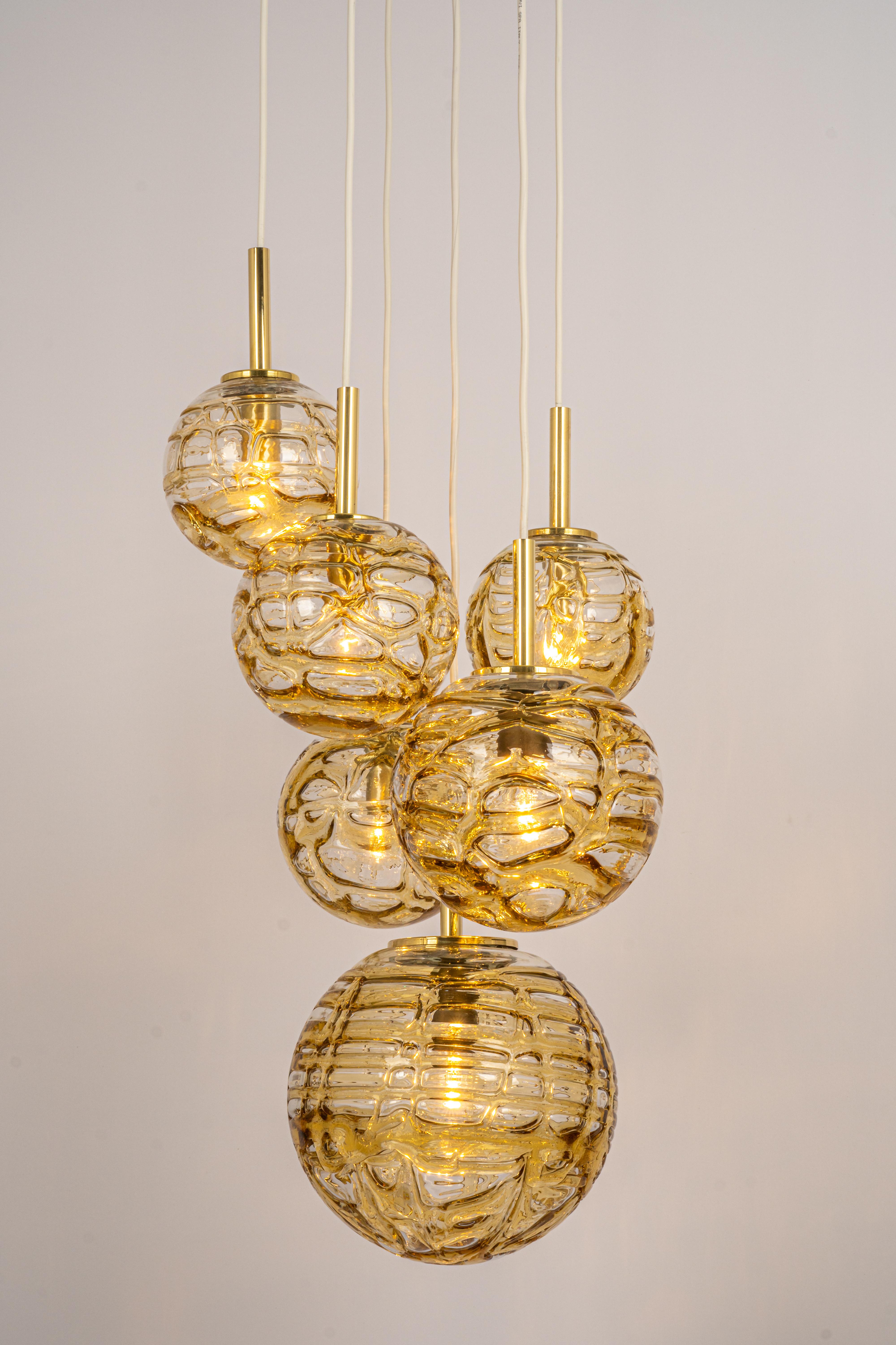Large Designer Cascading Chandelier Murano Glass by Doria, Germany, 1970s In Good Condition For Sale In Aachen, NRW