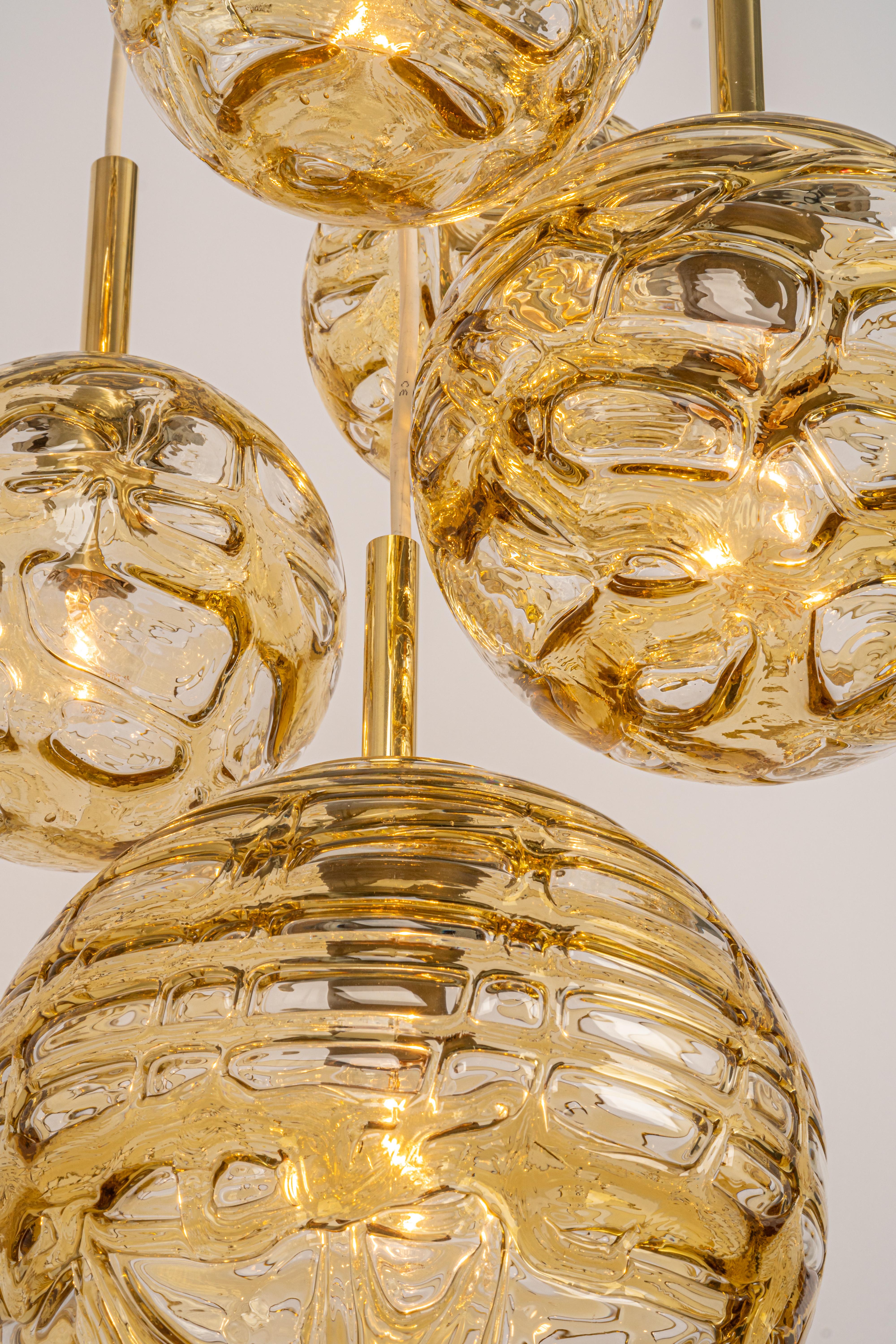 Late 20th Century Large Designer Cascading Chandelier Murano Glass by Doria, Germany, 1970s For Sale