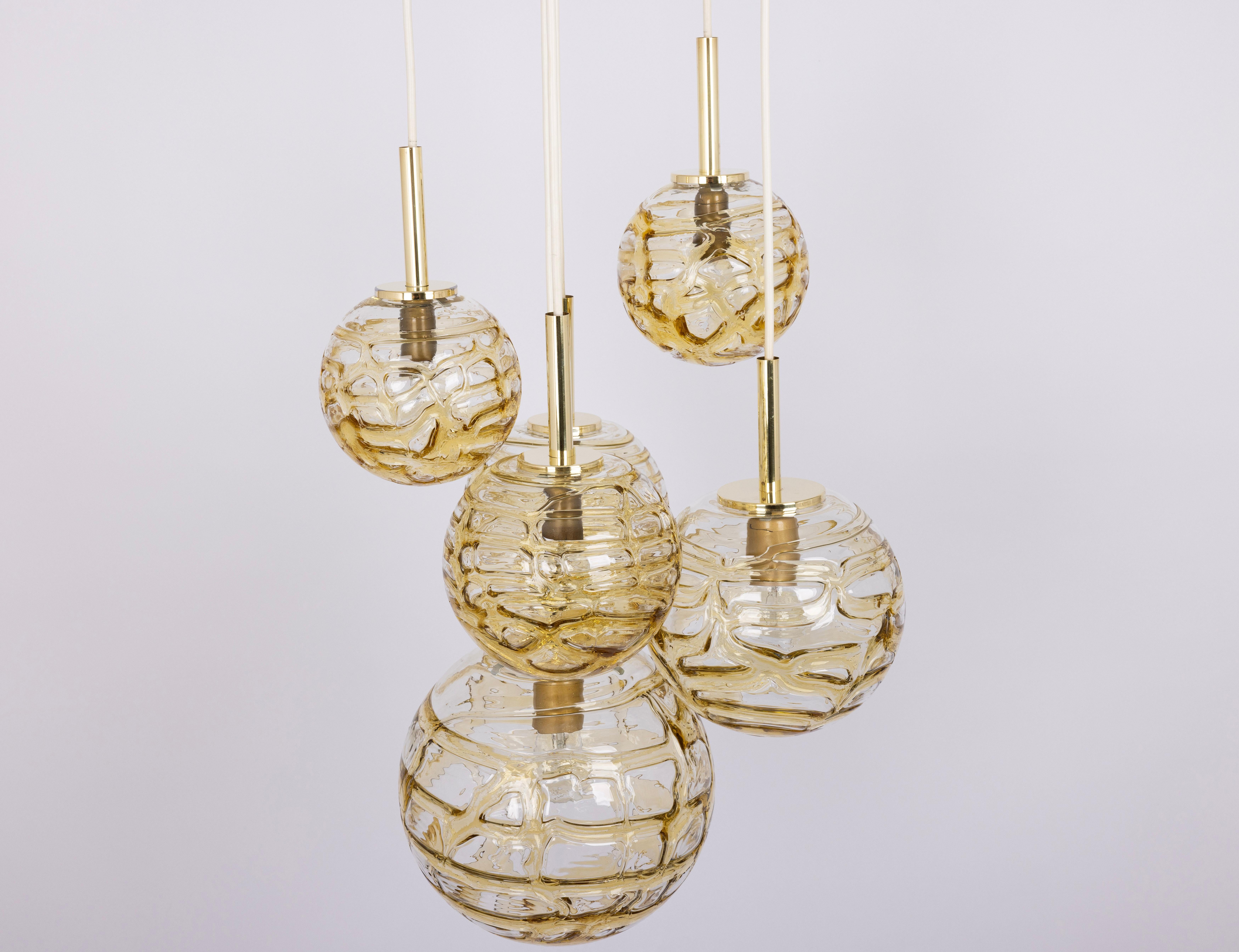 Großer Designer-Kronleuchter aus Murano-Glas von Doria, Deutschland, 1970er Jahre (Ende des 20. Jahrhunderts) im Angebot