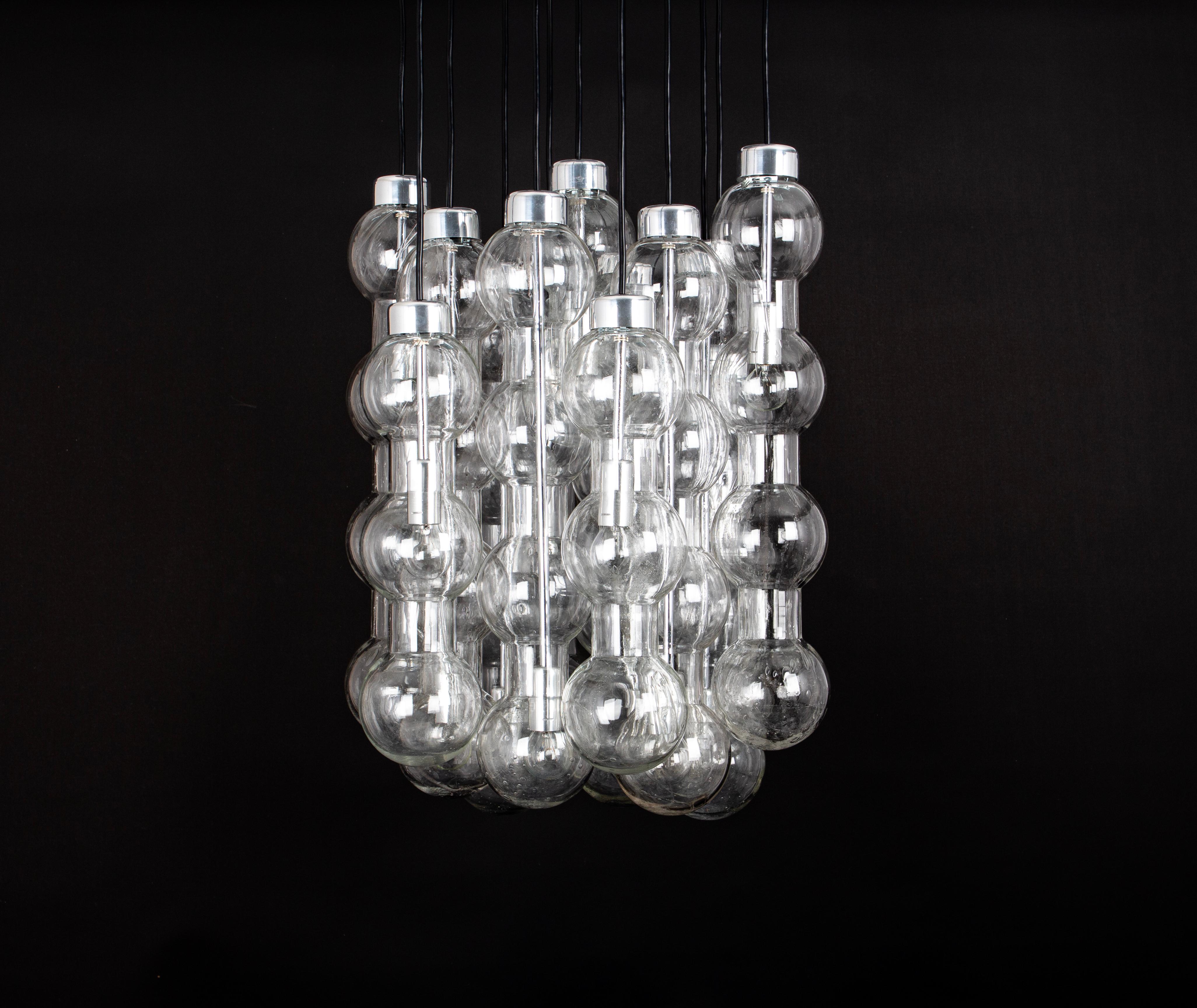 Large Designer Cascading Chandelier Murano Glass by Doria, Germany, 1970s For Sale 2