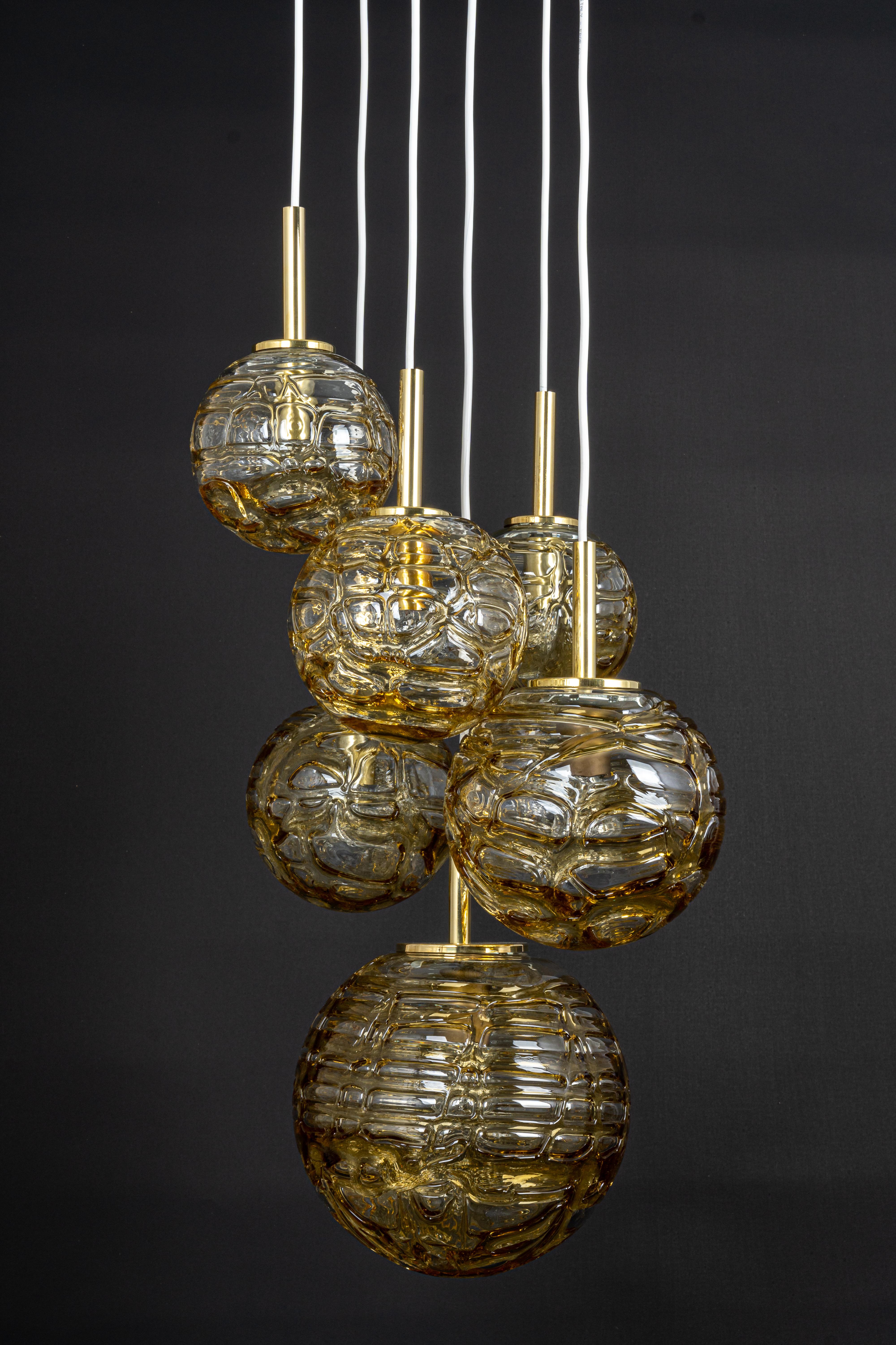 Large Designer Cascading Chandelier Murano Glass by Doria, Germany, 1970s For Sale 4