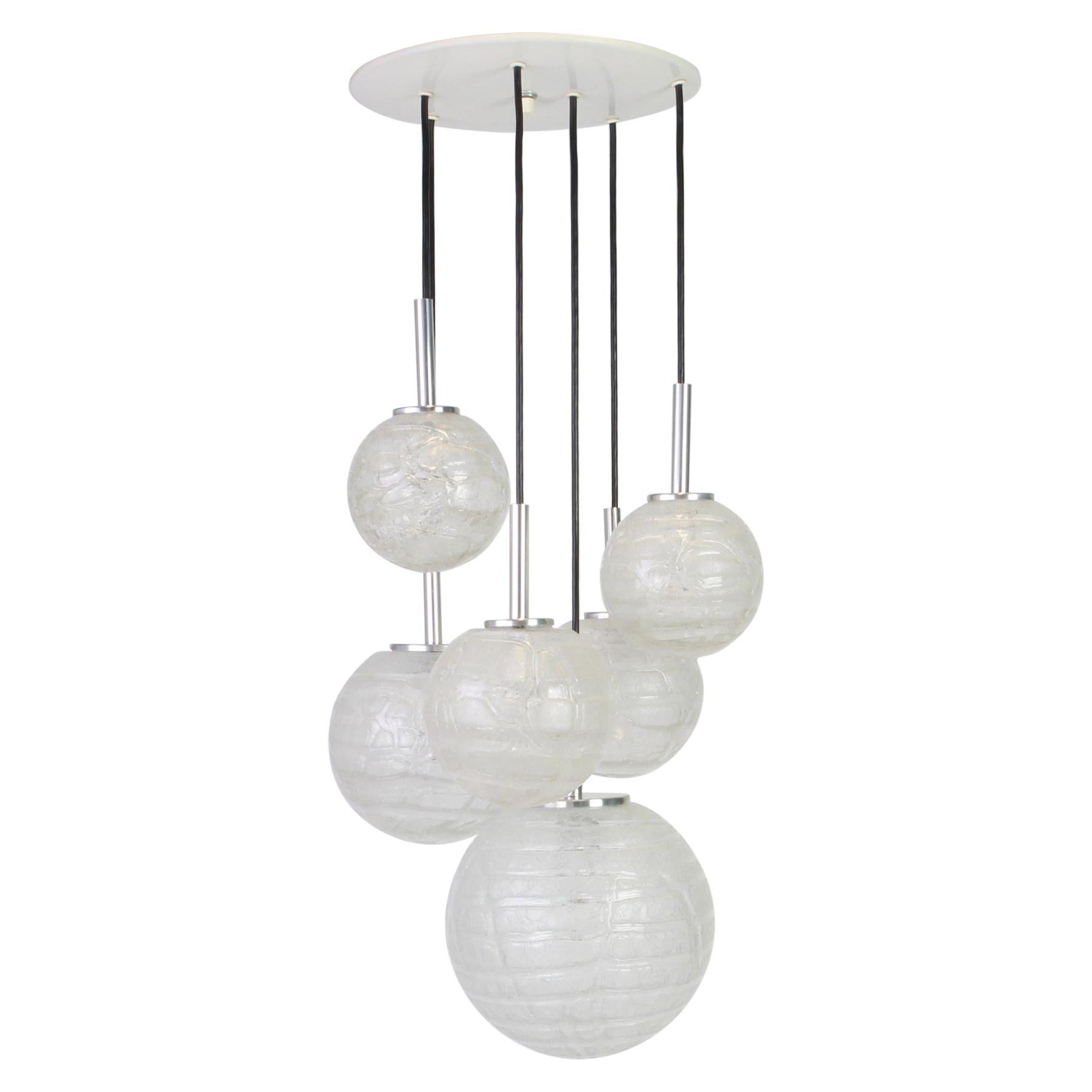 Large Designer Cascading Chandelier Murano Glass by Doria, Germany, 1970s