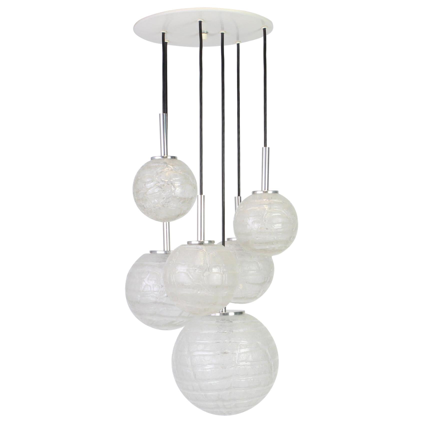 Large Designer Cascading Chandelier Murano Glass by Doria, Germany, 1970s