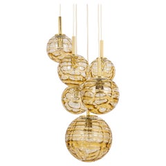 Grand lustre cascade de designer en verre de Murano par Doria, Allemagne, 1970