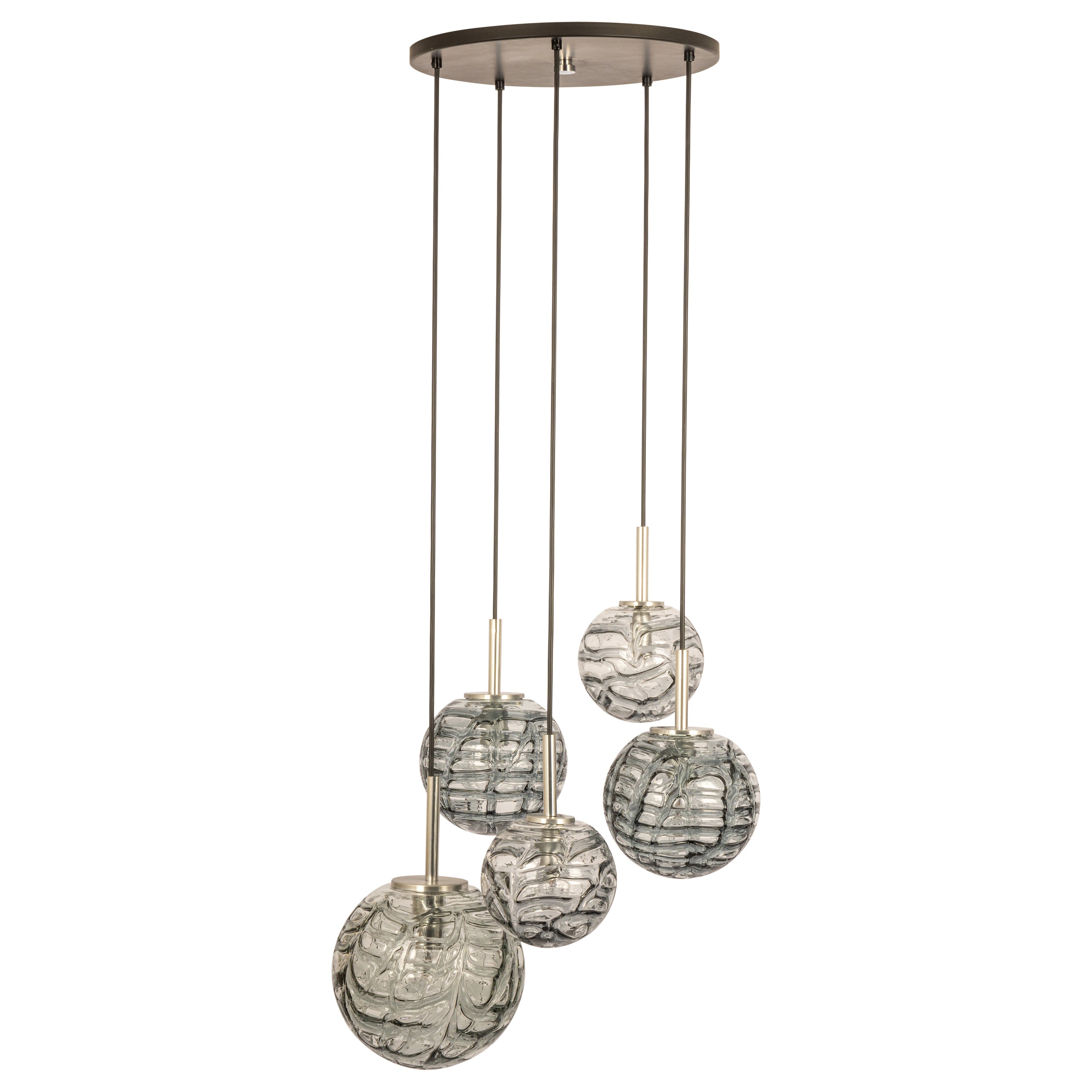 Grand lustre cascade de designer en verre de Murano par Doria, Allemagne, 1970