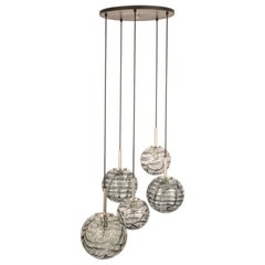 Large Designer Cascading Chandelier Murano Glass by Doria, Germany, 1970s