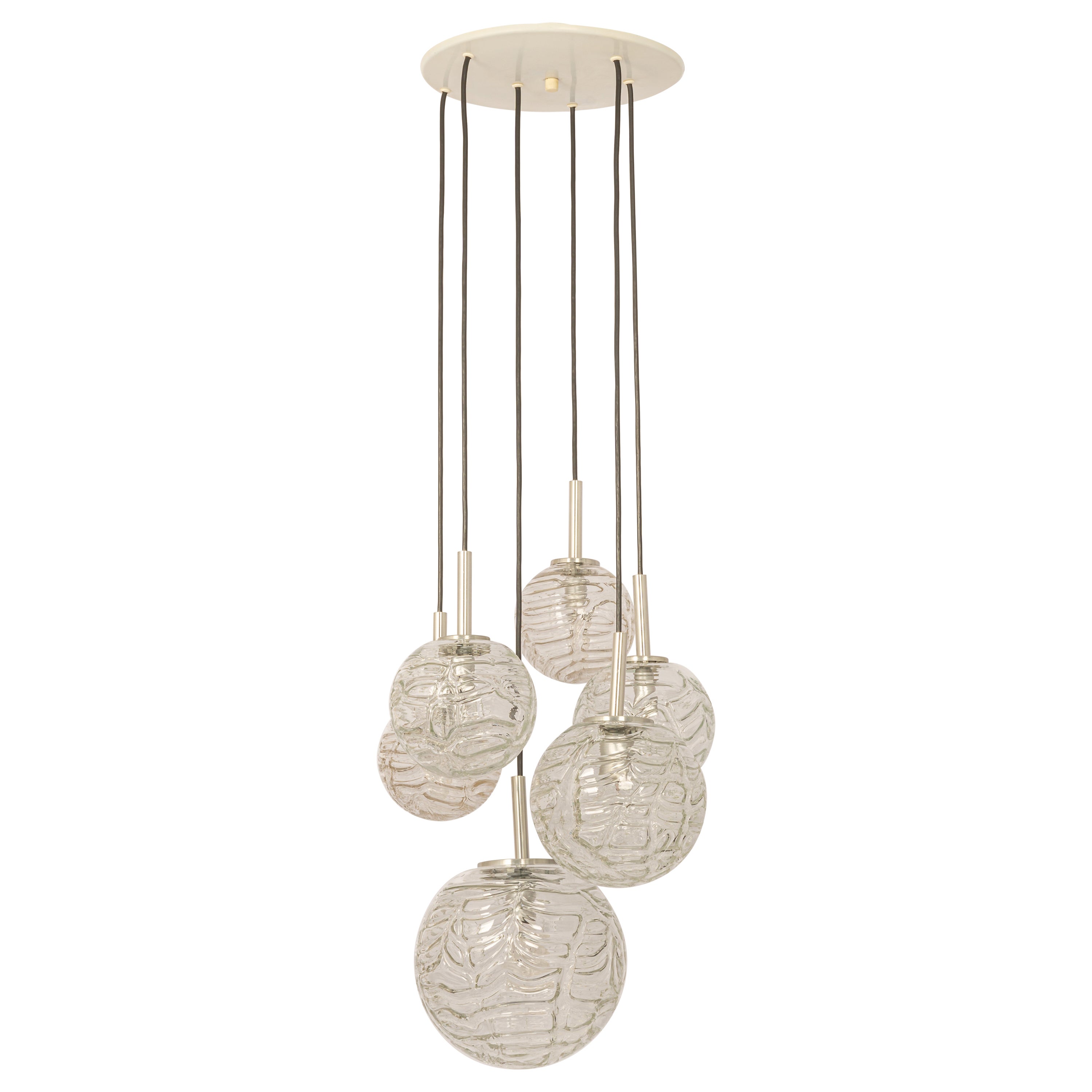 Grand lustre design en Cascade en verre de Murano par Doria, Allemagne, années 1970