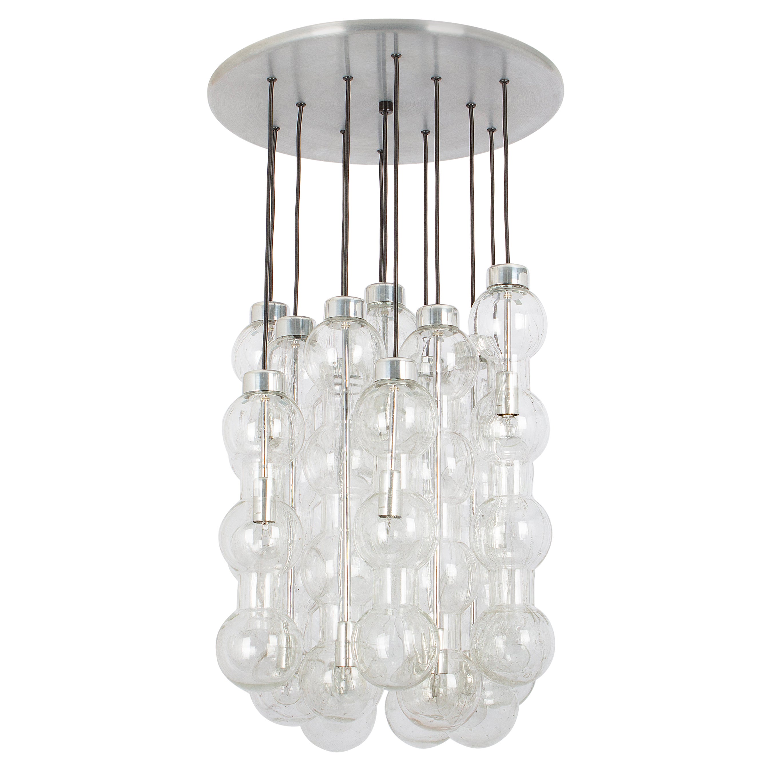 Large Designer Cascading Chandelier Murano Glass by Doria, Germany, 1970s