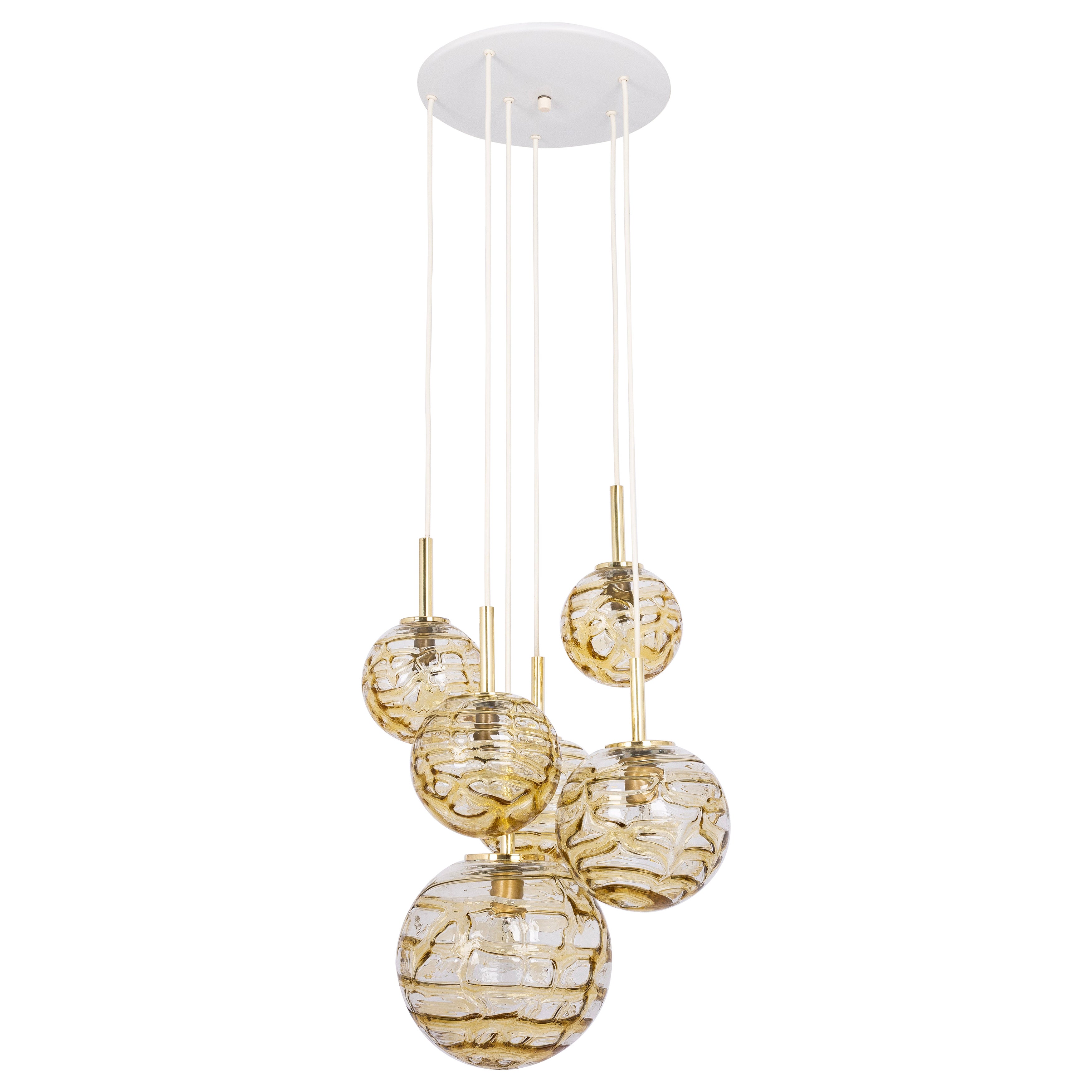 Large Designer Cascading Chandelier Murano Glass by Doria, Germany, 1970s
