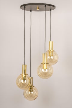 Großer kaskadenförmiger Designer-Kronleuchter aus Rauchglas von Ott Int. Deutschland, 1970er Jahre