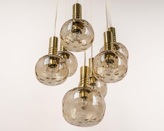 Großer kaskadenförmiger Designer-Kronleuchter aus Rauchglas von Ott Int. Deutschland, 1970er Jahre