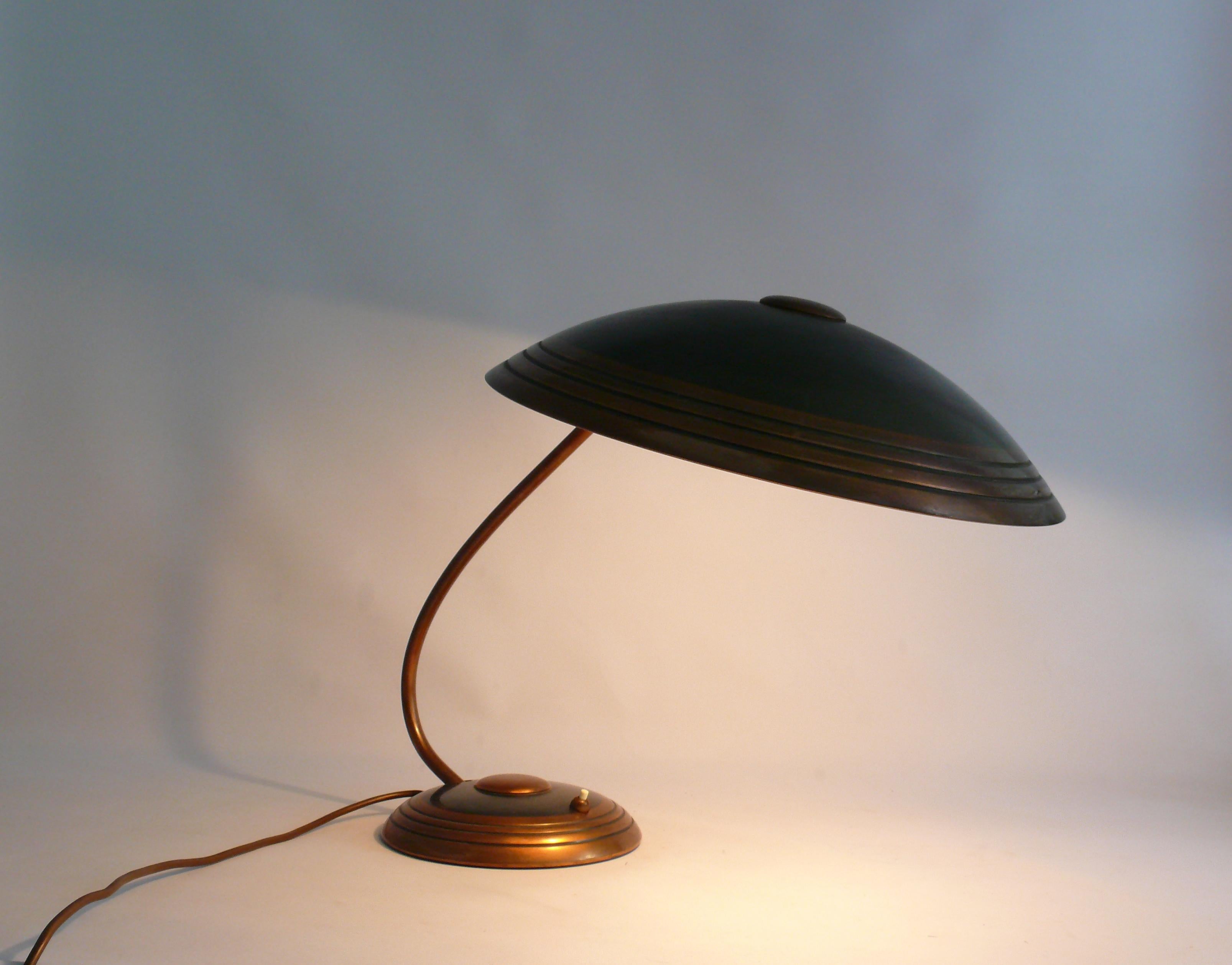 Métal Grande lampe de bureau par Helo Leuchten Allemagne, années 1950 en vente