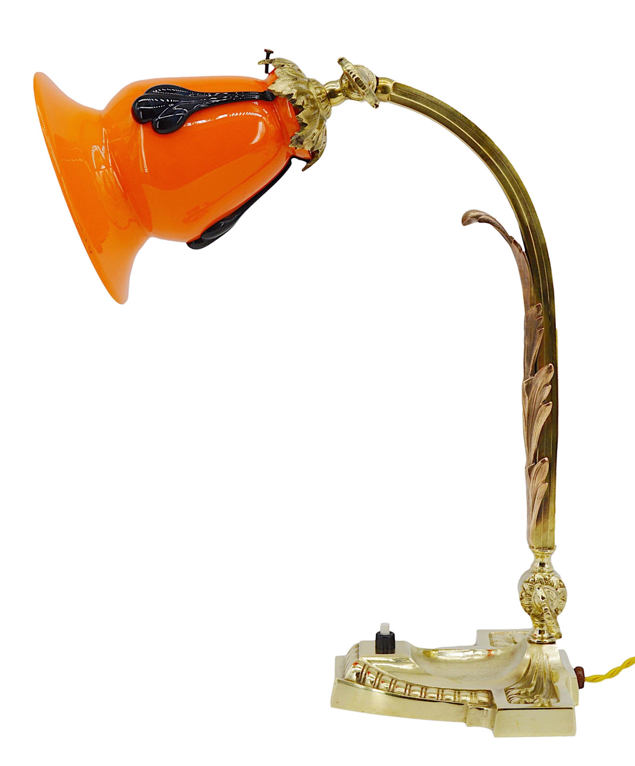 Large Desk / Table Lamp by Michael Powolny at Loetz, 1910s For Sale 3